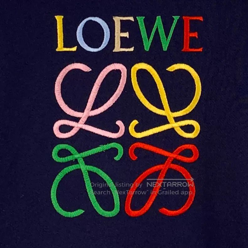 Loewe Loewe Dark Blue Logo Embroidered Cotton Crew Neck Long Sle Size XS / US 0-2 / IT 36-38 - 4 Thumbnail
