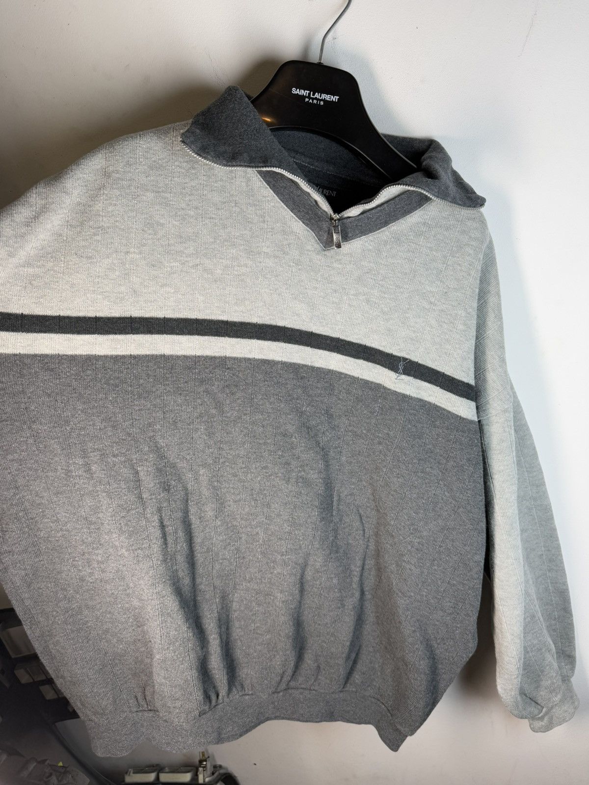 Yves Saint Laurent 90’s YSL Sweatshirt 1/4 Zip Up Vintage Sweater Old Money y2k Size US XXL / EU 58 / 5 - 16 Thumbnail