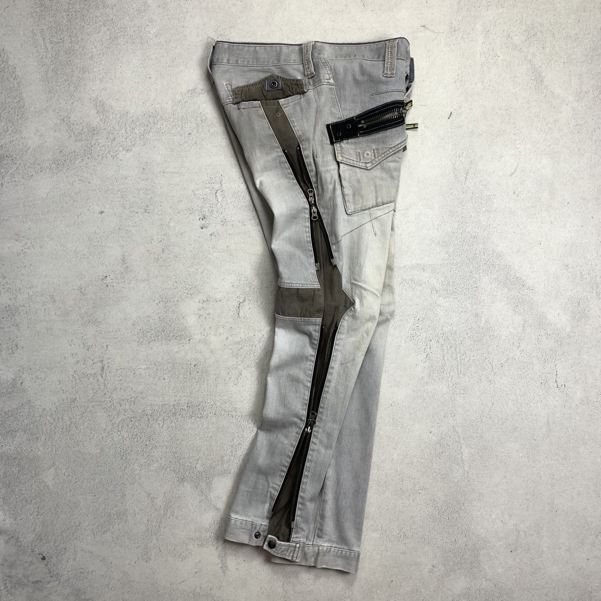 PPFM PPFM Multi Zipper Denim Biker Pants Size US 33 - 10 Thumbnail