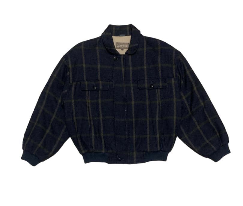 Calvin Klein Vintage Calvin Klein Plaid Wool Bomber Jacket Size US L / EU 52-54 / 3 - 1 Thumbnail