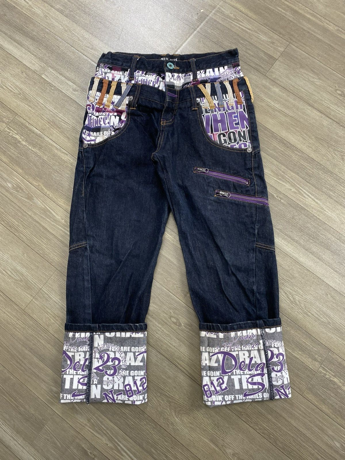 If Six Was Nine 2000s Nylaus Double Waist Multipocket Punk Lgb Style Jeans Size US 28 / EU 44 - 6 Thumbnail