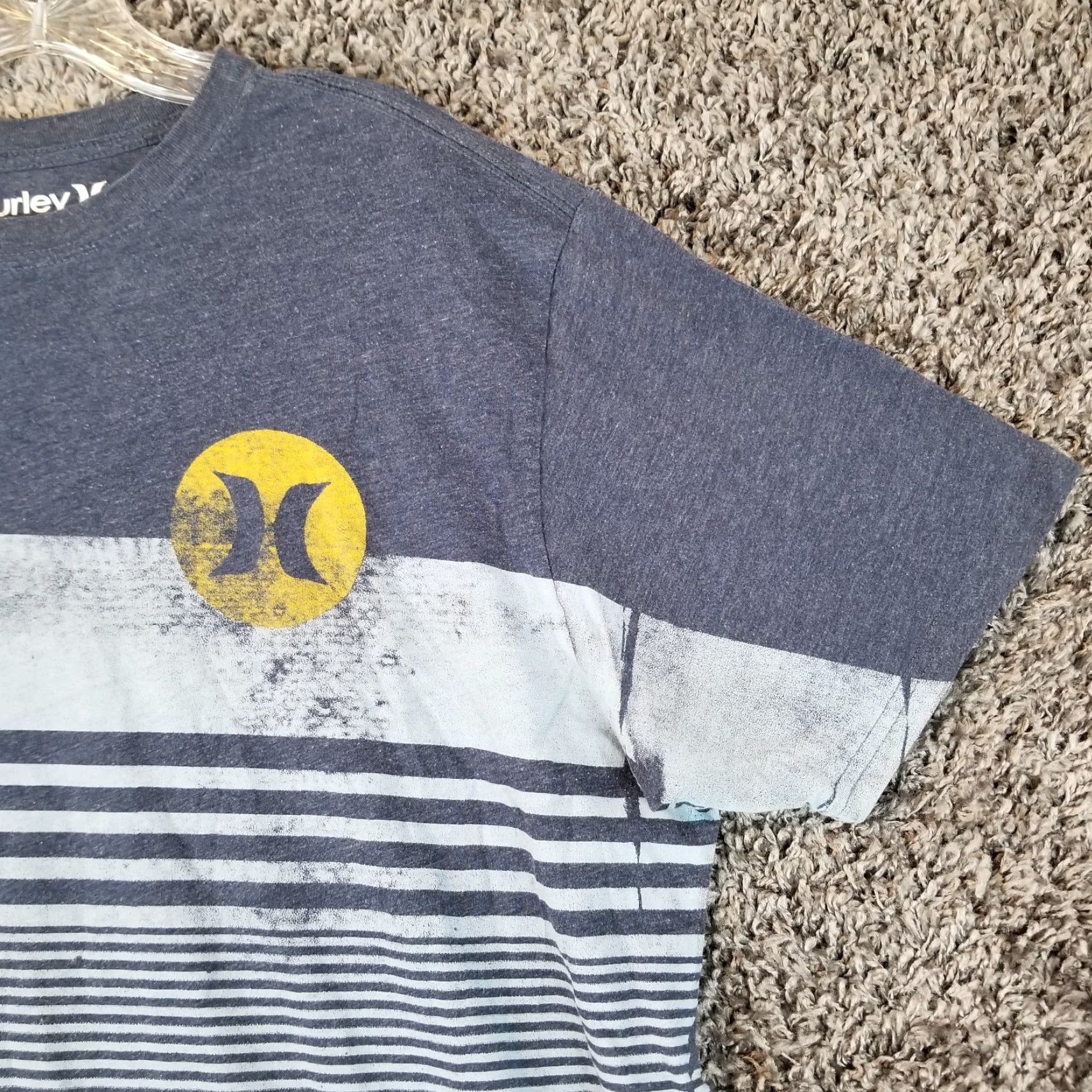 Hurley Hurley T-Shirt Mens Blue Striped Short Sleeve Size XL Size US XL / EU 56 / 4 - 3 Thumbnail