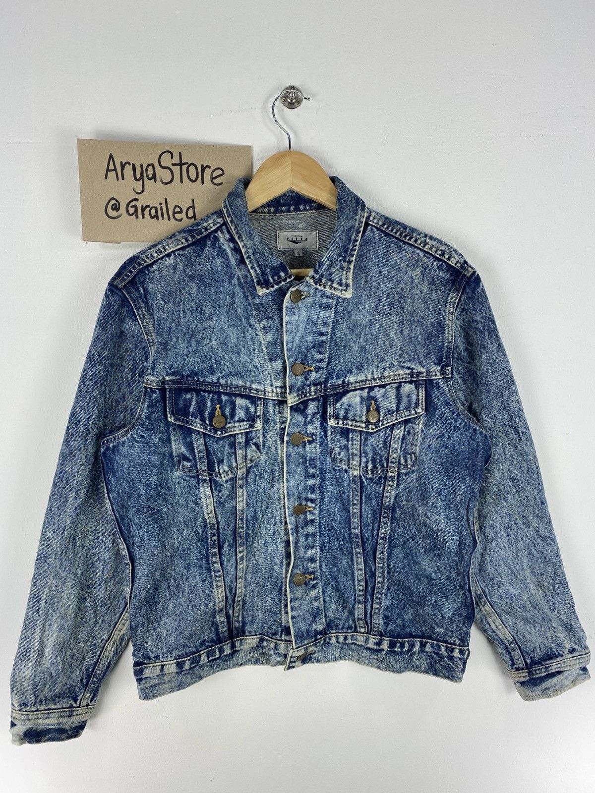 Japanese Brand Vintage 90’s Denim Jacket by Fittz Size US S / EU 44-46 / 1 - 1 Thumbnail