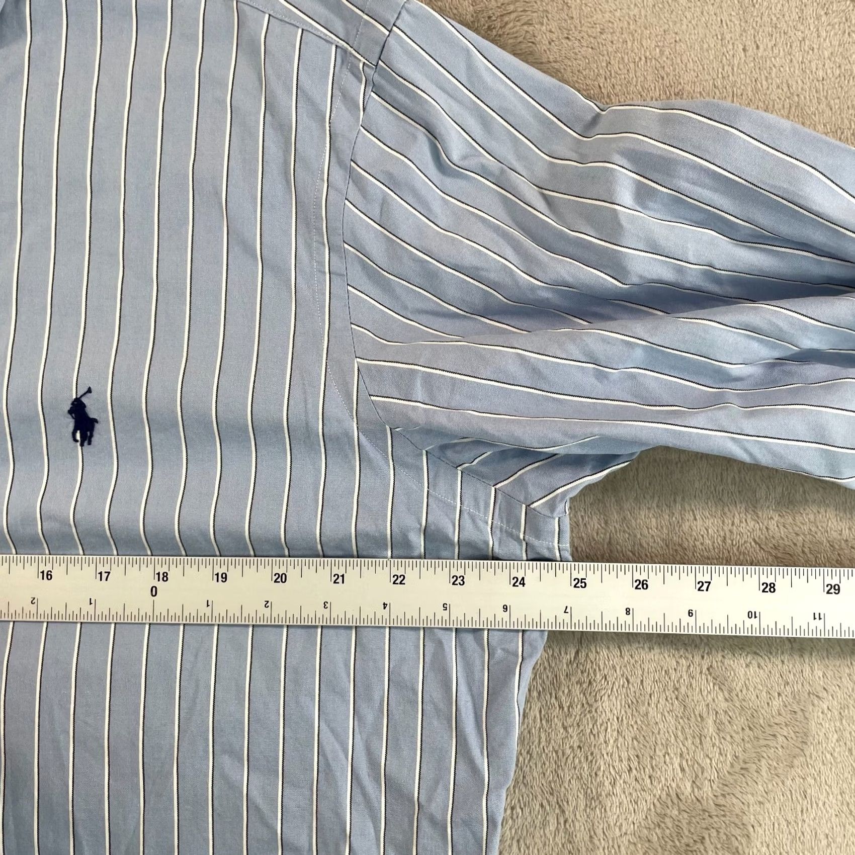 Polo Ralph Lauren Polo Ralph Lauren Classic Fit Shirt Men Large Blue Striped Pony Preppy Office Size US L / EU 52-54 / 3 - 5 Thumbnail