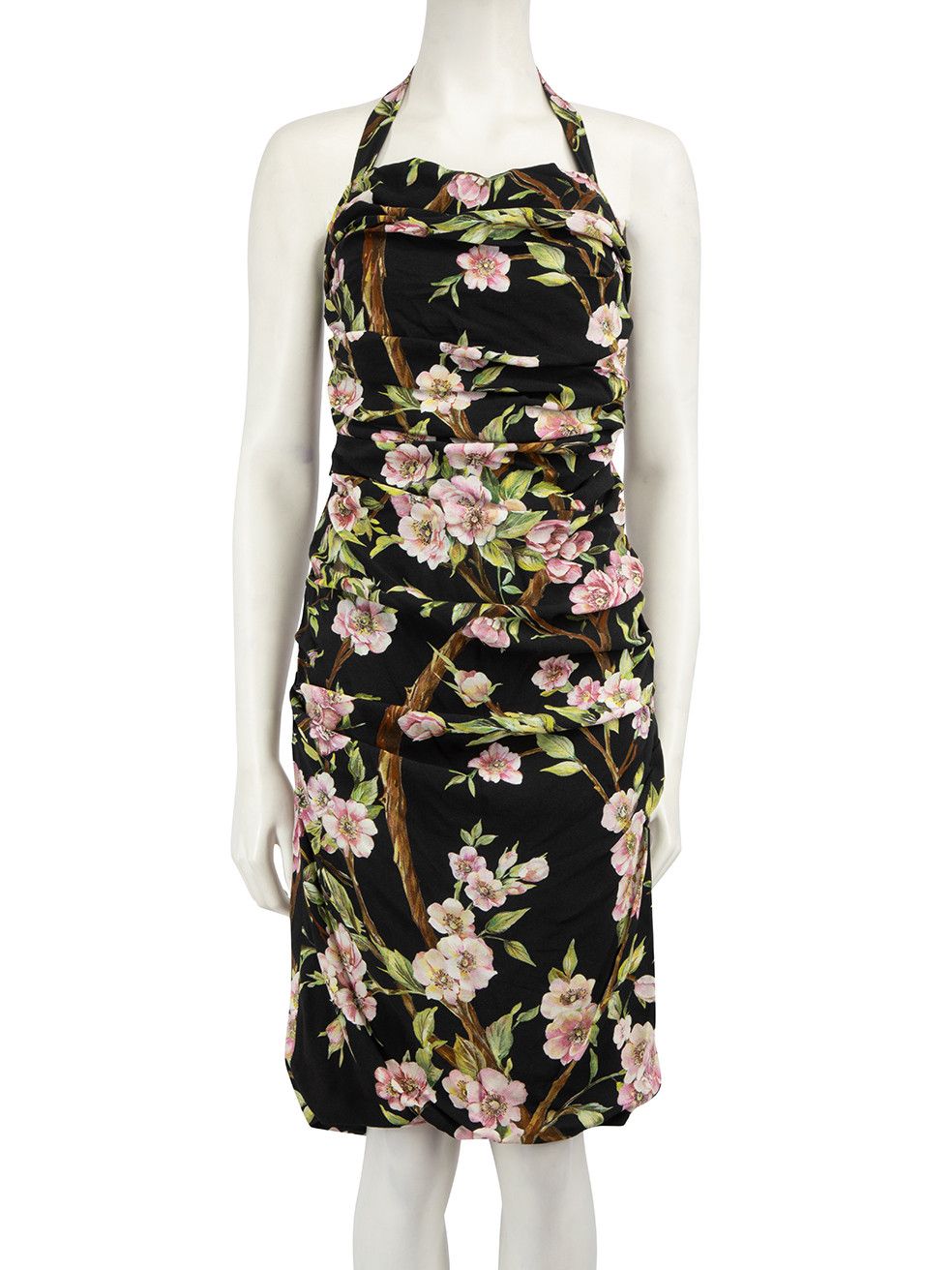 Black Floral Halterneck Dress