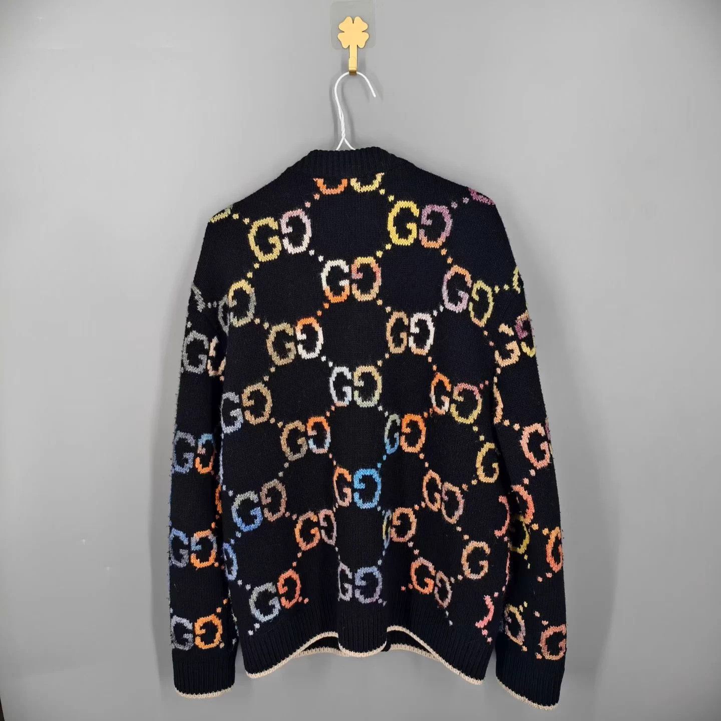 Gucci Gucci Rainbow Double G Wool Cardigan Size US L / EU 52-54 / 3 - 2 Thumbnail