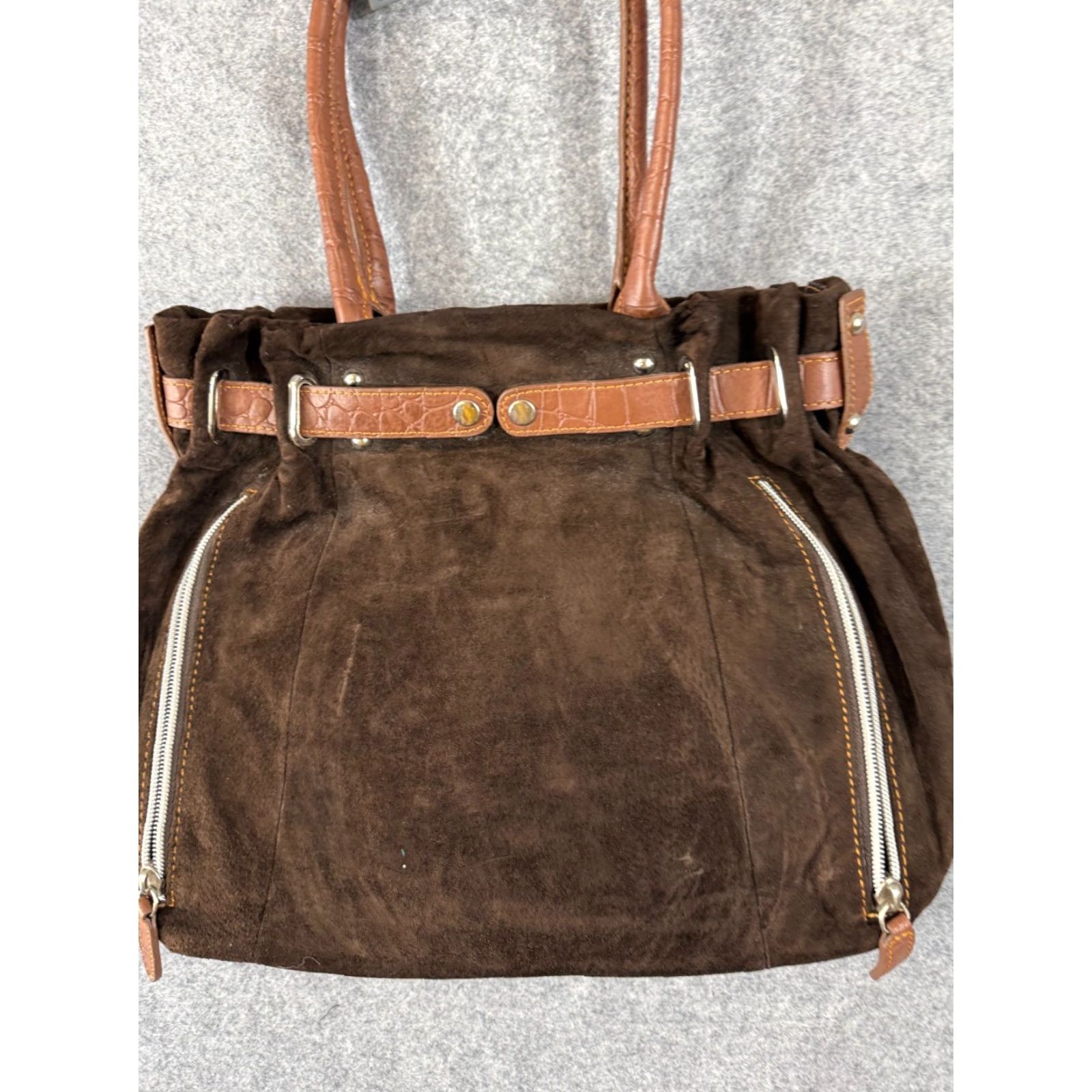 Vintage VINTAGE Gun Tote’n Mamas Shoulder Bag Womens Brown Concealed Carry Suede Leather Purse Size ONE SIZE - 6 Thumbnail
