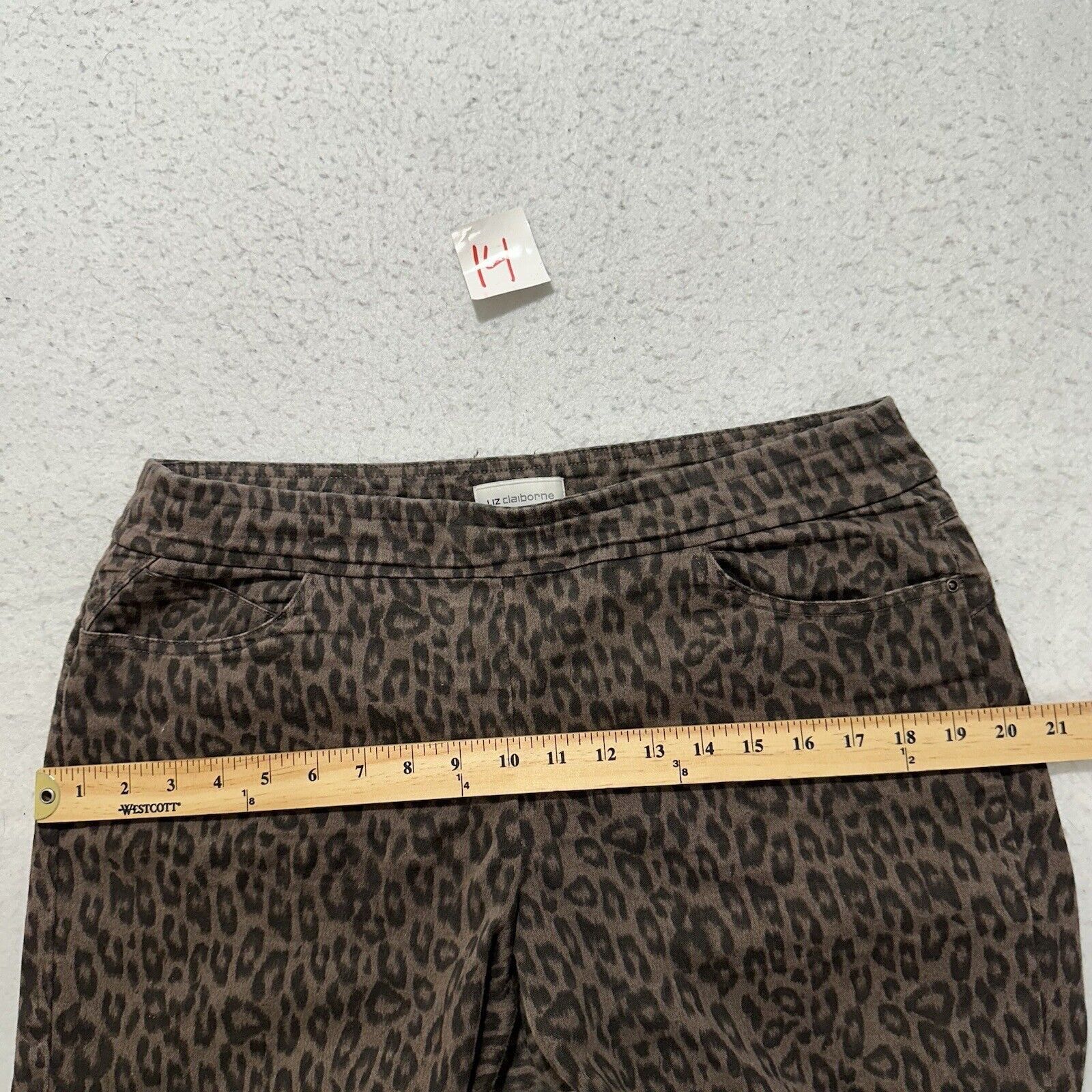 Liz Claiborne Liz Claiborne 10 Classic Pull On Stretch Pants Leopard Print Size 32" / US 10 / IT 46 - 10 Thumbnail