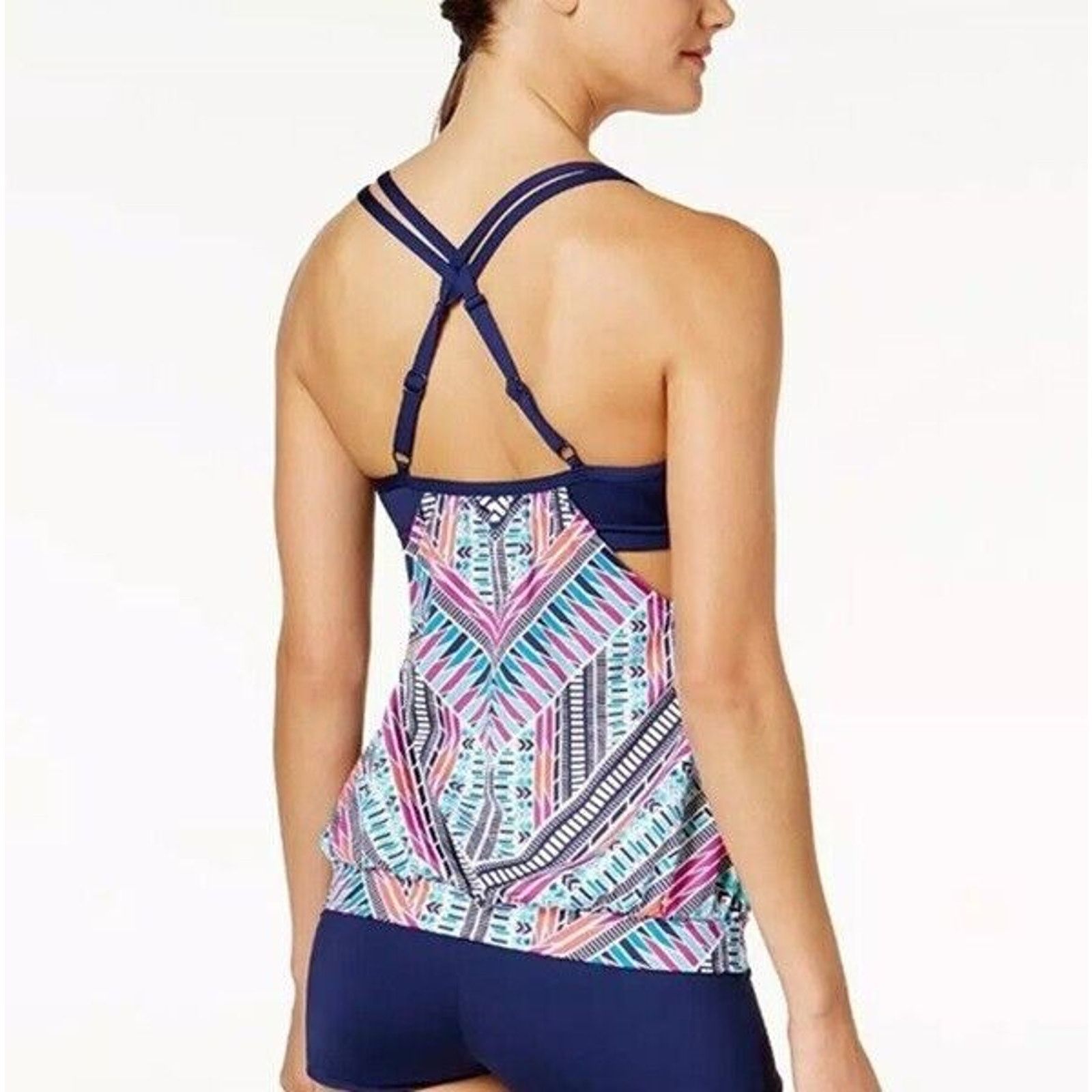 Other NWT JAG Chevron Print Cross Back Tankini Top Sporty Size M Size M / US 6-8 / IT 42-44 - 3 Thumbnail