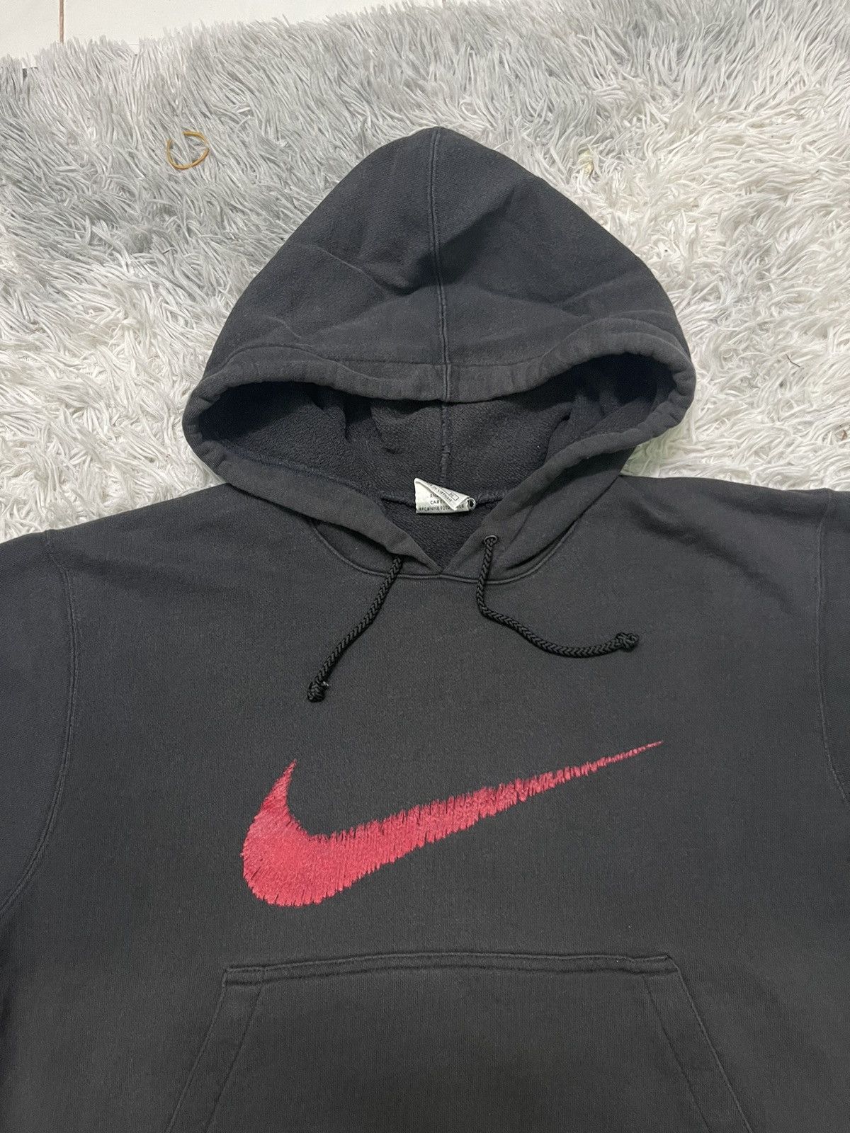 Nike × Vintage 90s NIKE BIG LOGO HOODIE OVERALL FADED Size US M / EU 48-50 / 2 - 5 Thumbnail