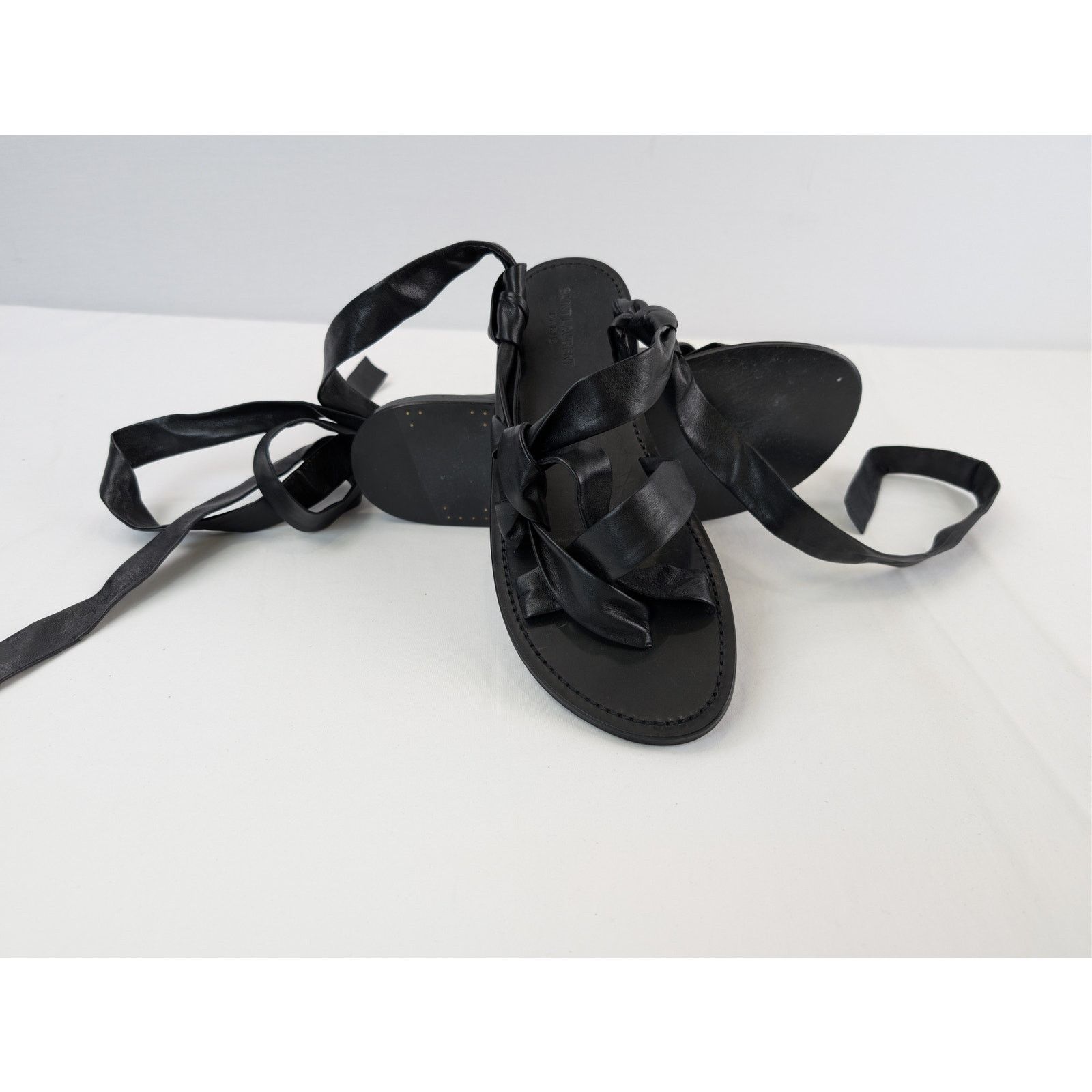 Saint Laurent Paris o1rshd1 Nolan Sandal in Nero Size US 12 / EU 45 - 12 Thumbnail