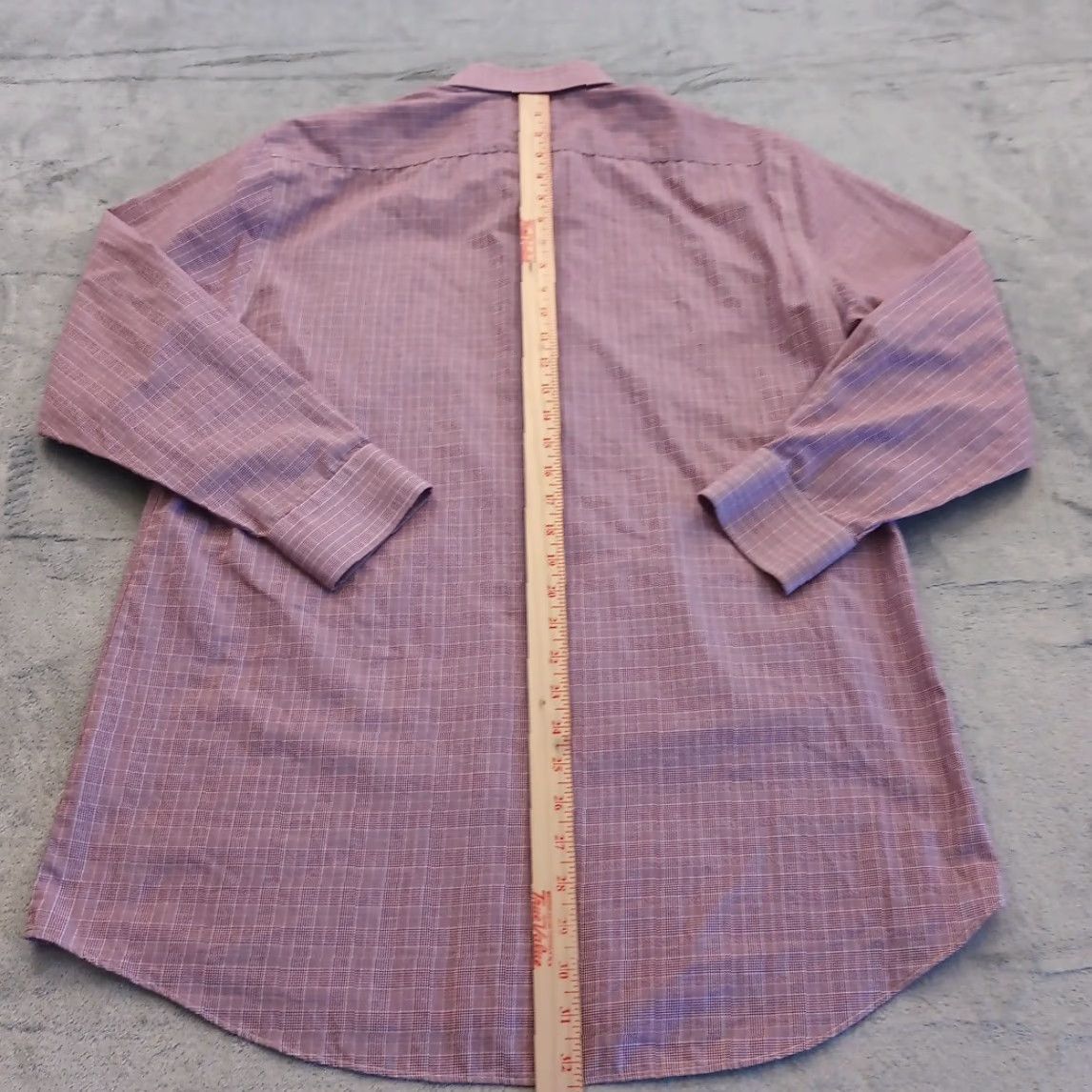 Stafford Stafford Shirt Mens 16.5 Purple Plaid Long Sleeve Button-Up Size US XL / EU 56 / 4 - 5 Thumbnail