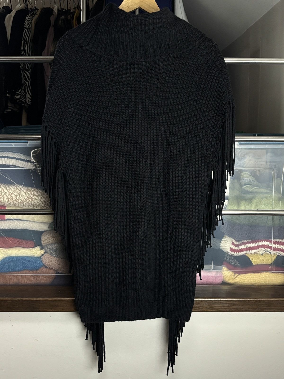 Ralph Lauren Black Label Ralph Lauren Black Label Knitted Fringed Poncho Sweater Rare Size L / US 10 / IT 46 - 3 Thumbnail