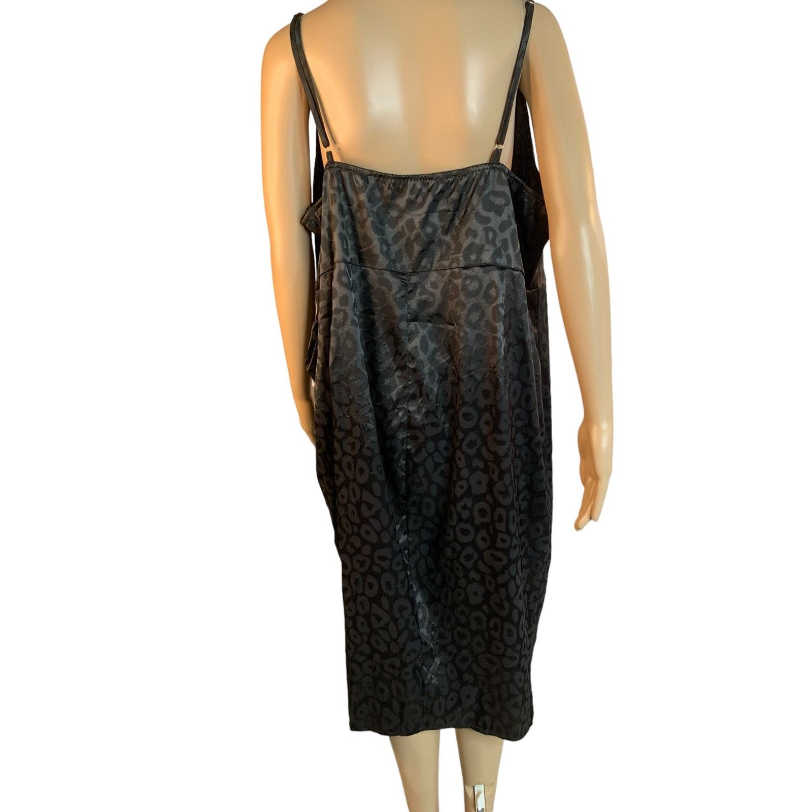 Shein SHEIN Womens 4X Black Leopard Nightdress Adjustable Straps Size 4XL / US 24-26 - 10 Thumbnail