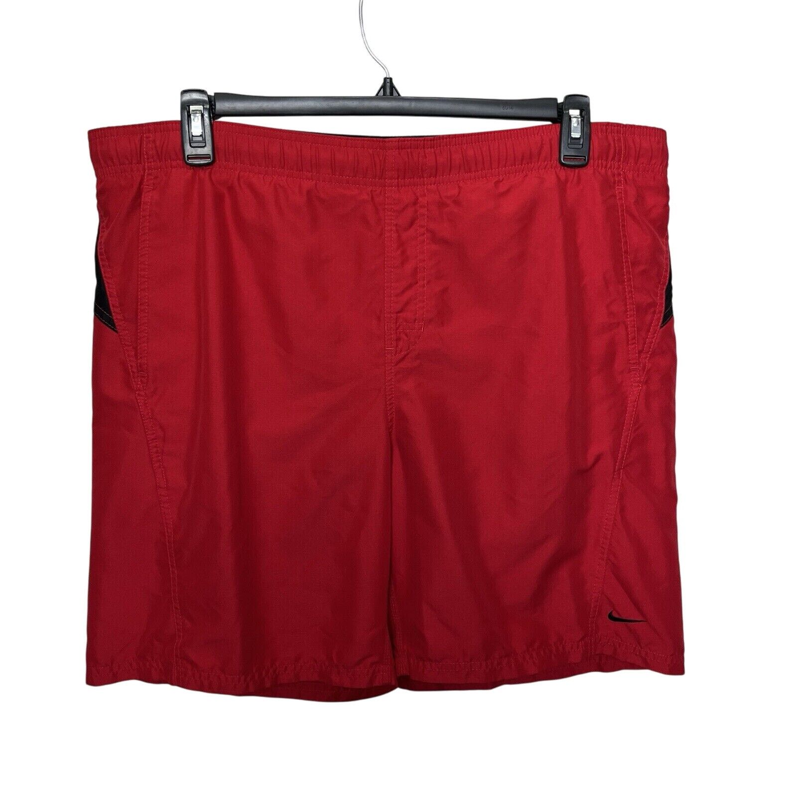 Nike Nike | Vintage Swim Trunks Spellout Black Red Shorts large Size US 36 / EU 52 - 2 Thumbnail