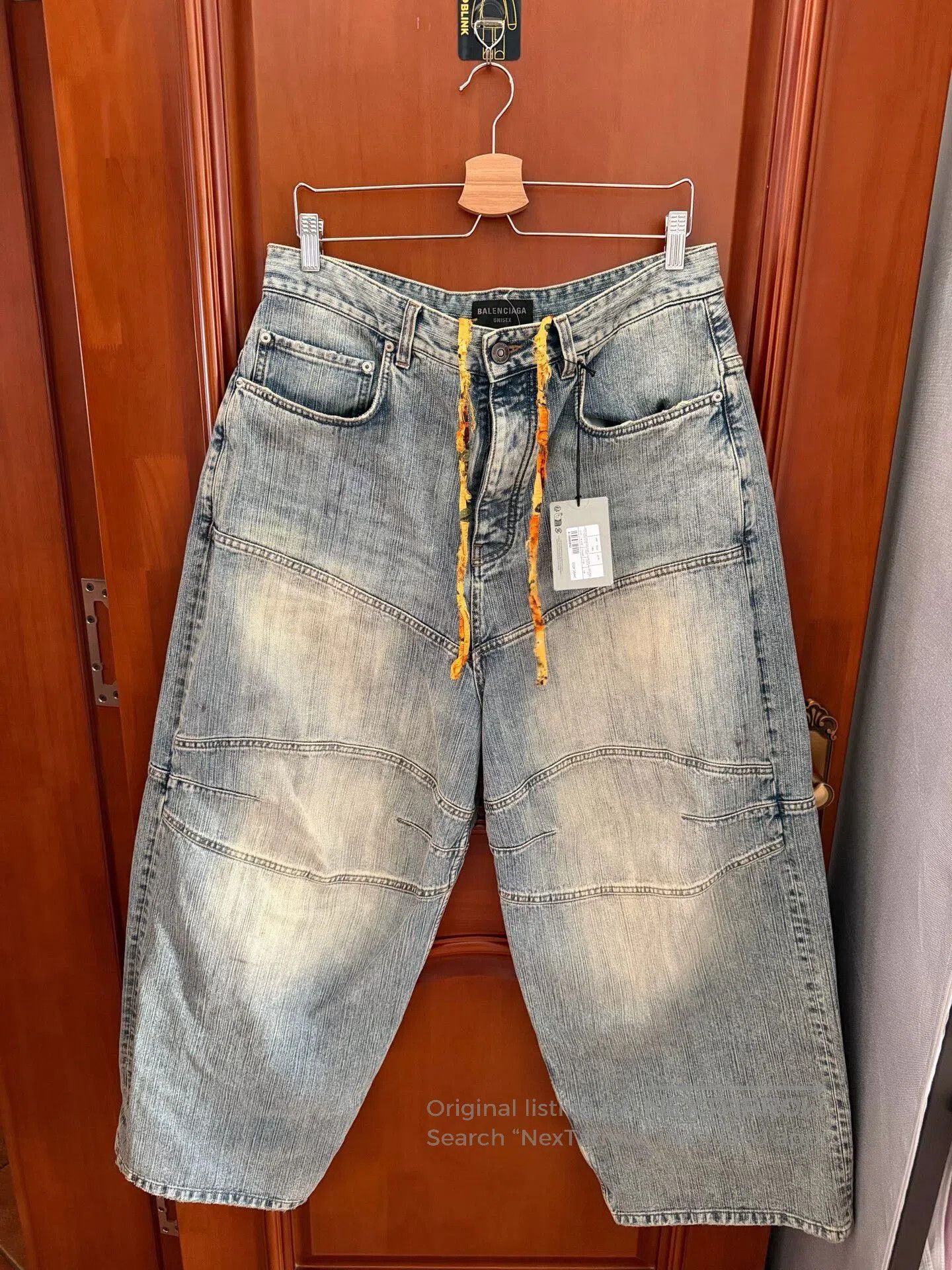 Balenciaga balenciaga blue drawstring denim pants. Size 31" - 1 Thumbnail