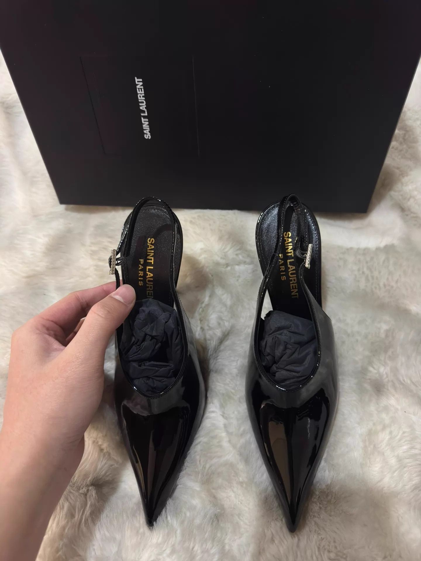 Yves Saint Laurent YSL New Crystal Patent Leather Heels 36 Size US 5.5 / IT 35.5 - 6 Thumbnail