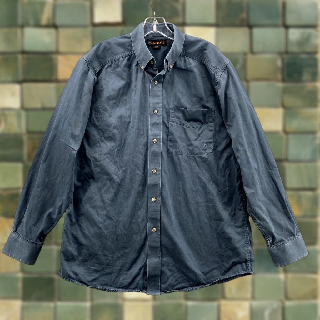 Ariat Ariat Shirt Men's Medium Navy Thick Cotton Western Outdoor Cowboy Workwear 90's Size US M / EU 48-50 / 2 - 1 Thumbnail