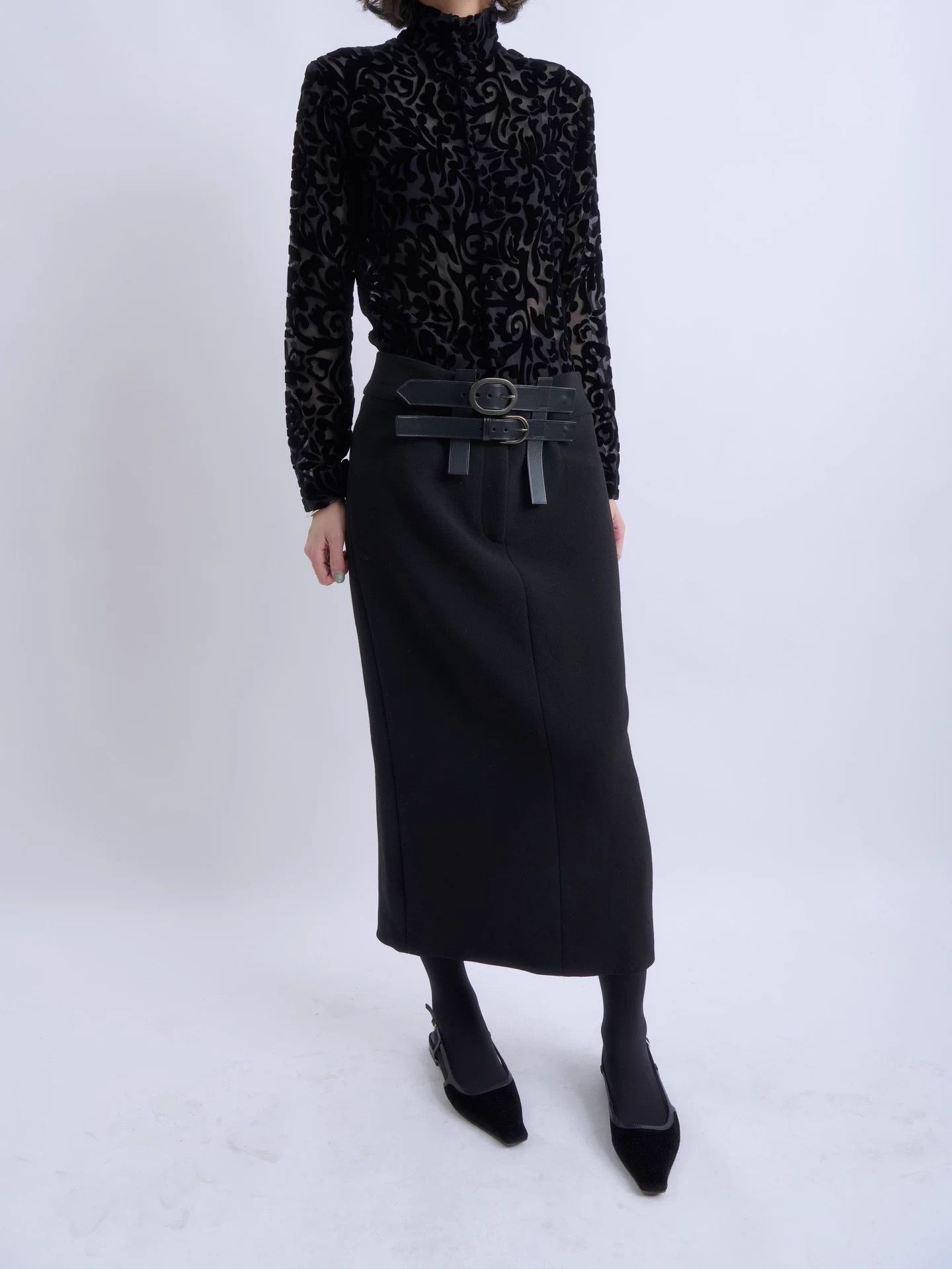 Tom Ford Tom Ford double belt high-waist wool midi skirt Size XS / US 0-2 / IT 36-38 - 6 Thumbnail