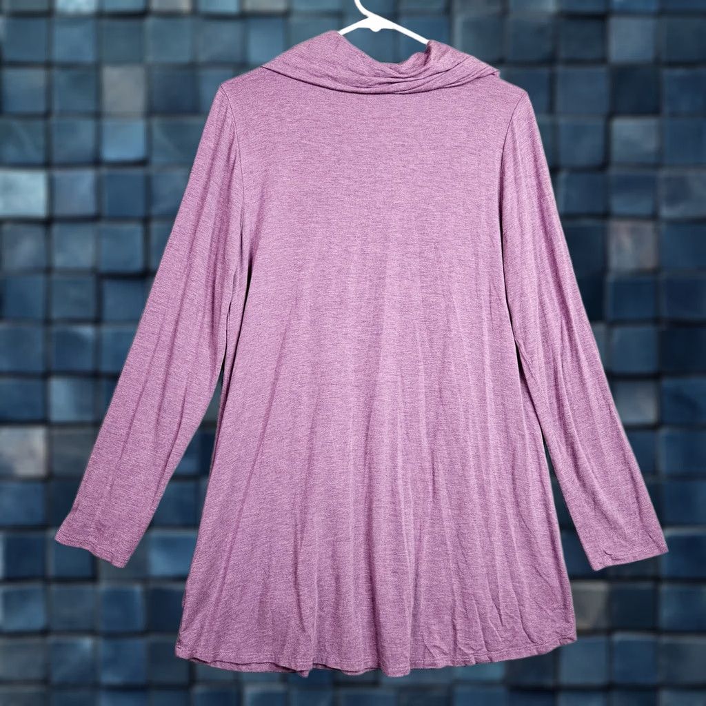 Soft Surroundings Soft Surroundings Lisabetta Grape Heather Purple Cowl Neck Layer Shirt Size M Blacklist? Size M / US 6-8 / IT 42-44 - 1 Thumbnail