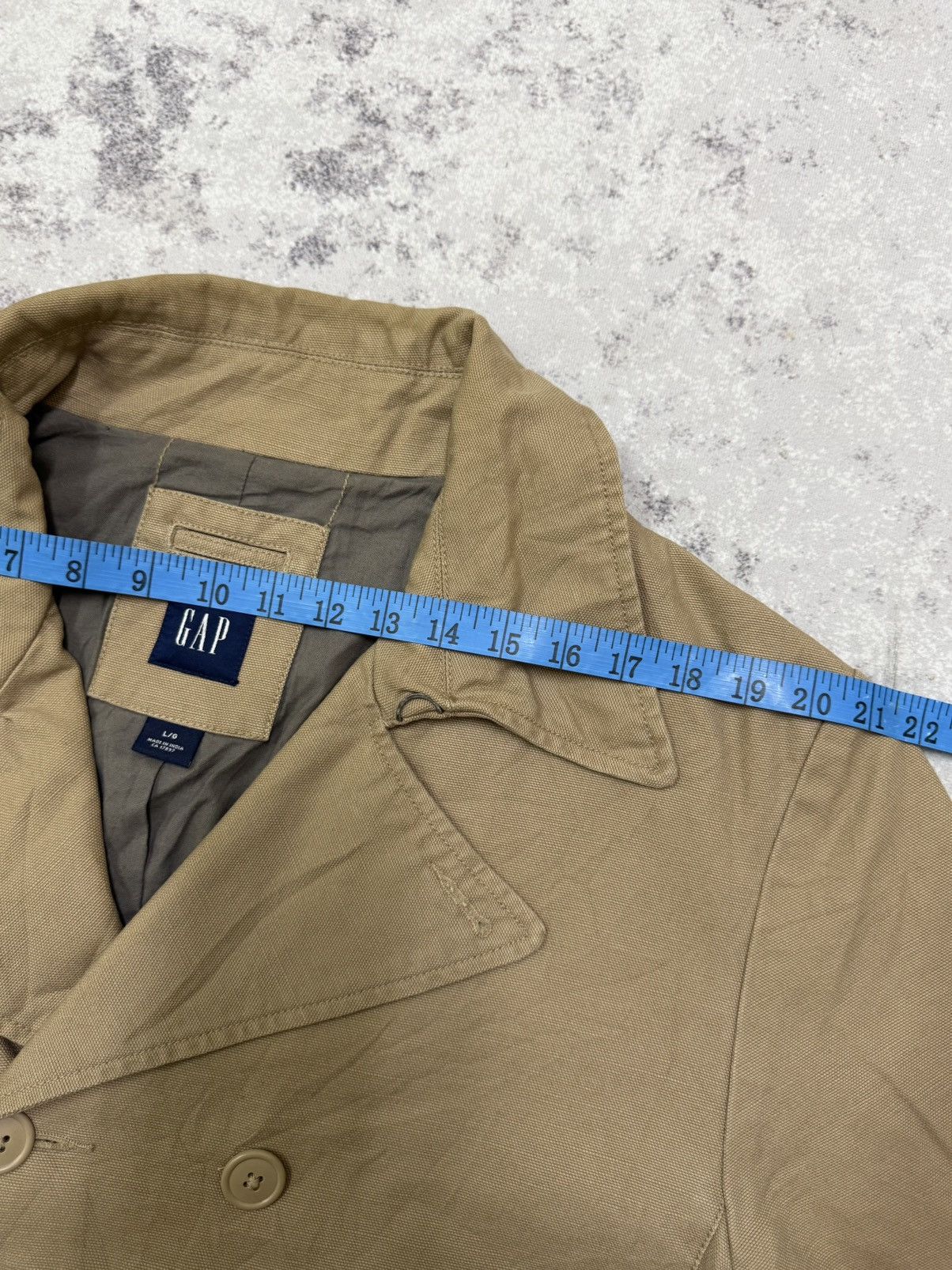 Gap Gap Double Breasted Car Coat Khaki Cotton Blend Jacket Size US L / EU 52-54 / 3 - 19 Thumbnail