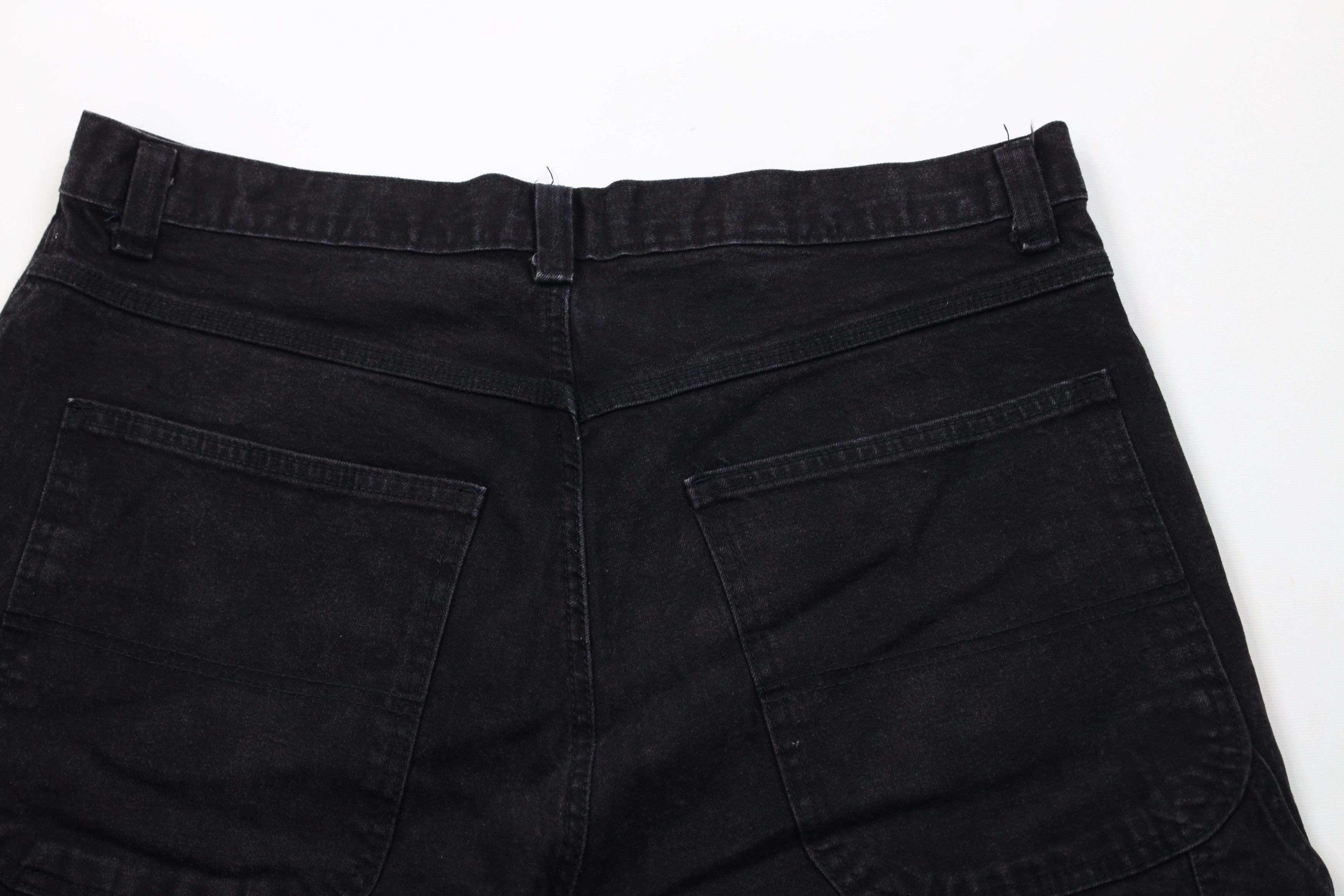 Vintage Vintage 90s Y2K Streetwear Dungaree Denim Shorts Black Size US 38 / EU 54 - 8 Thumbnail