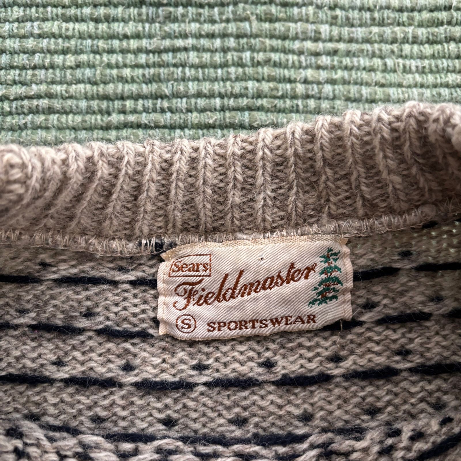 Sears × Vintage Vtg 70s Wool Knit Winter Pattern Sears Fieldmaster Sweater Size S / US 4 / IT 40 - 3 Thumbnail