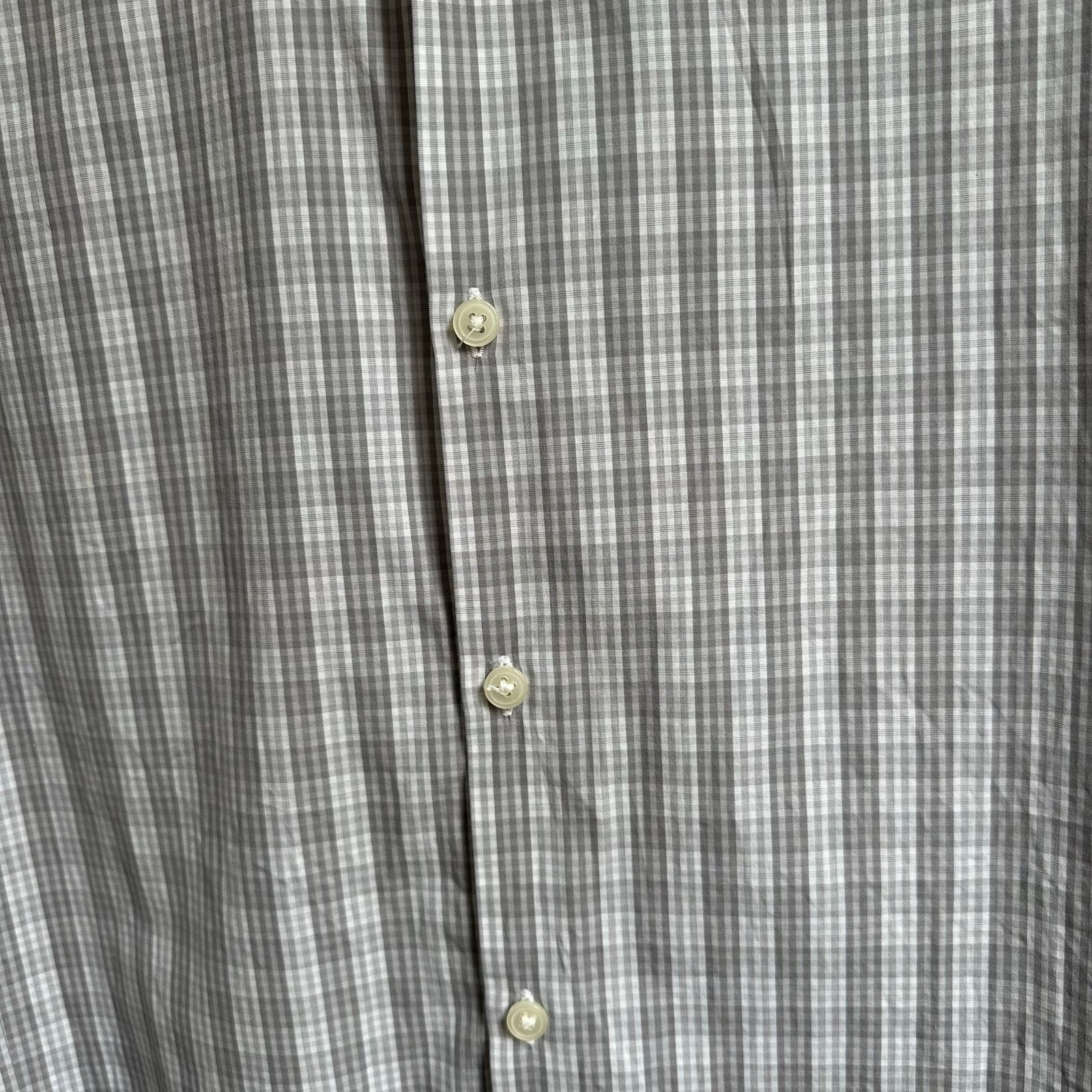 Theory Theory Gray Plaid Marco Longsleeve Dress Shirt Size US L / EU 52-54 / 3 - 3 Thumbnail