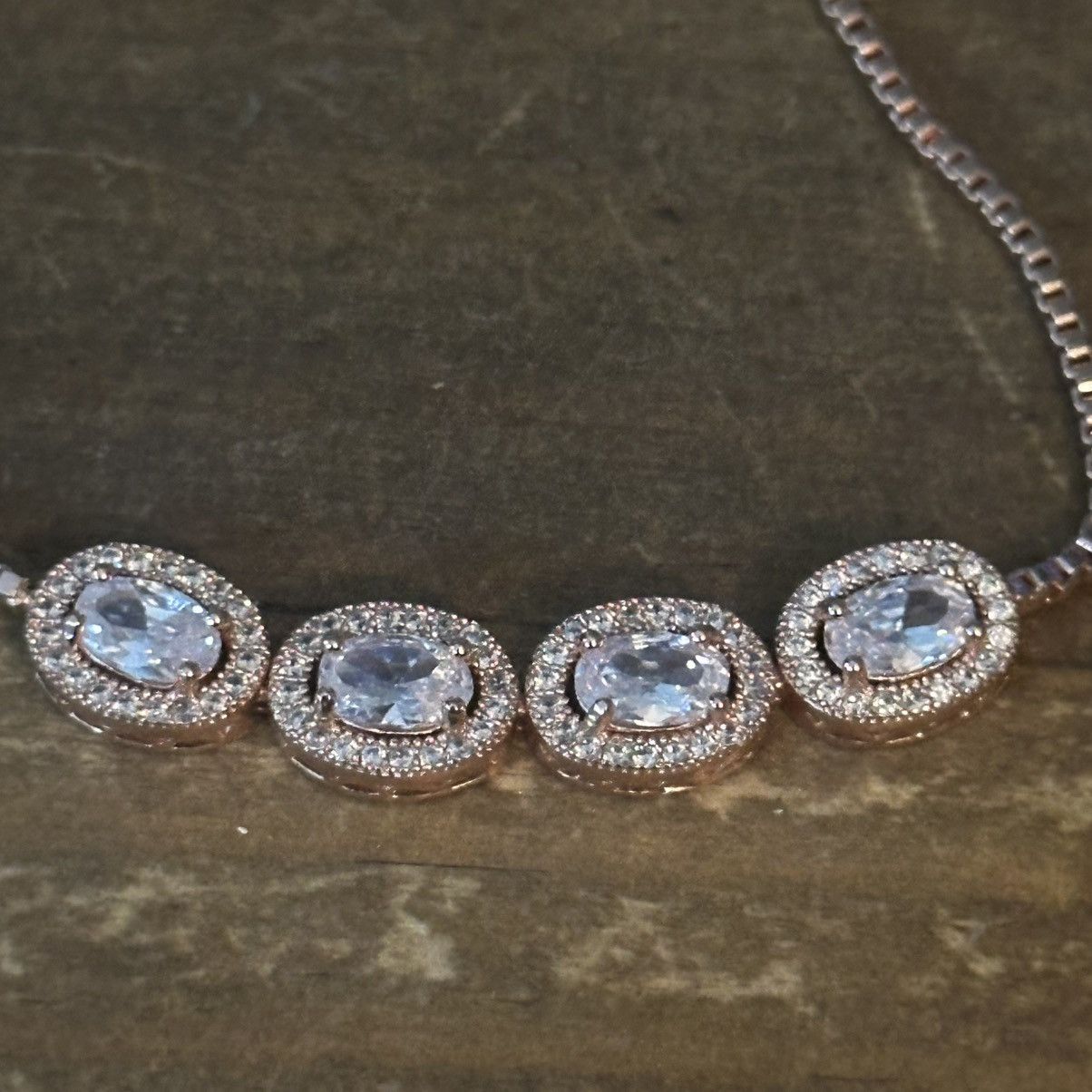 Other Rose gold cubic zirconia adjustable slide bracelet Size ONE SIZE - 6 Thumbnail