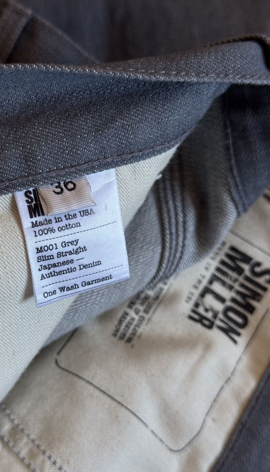 Simon Miller Simon Miller M001 Grey Slim Straight Japanese Denim Jeans Size US 36 / EU 52 - 5 Thumbnail