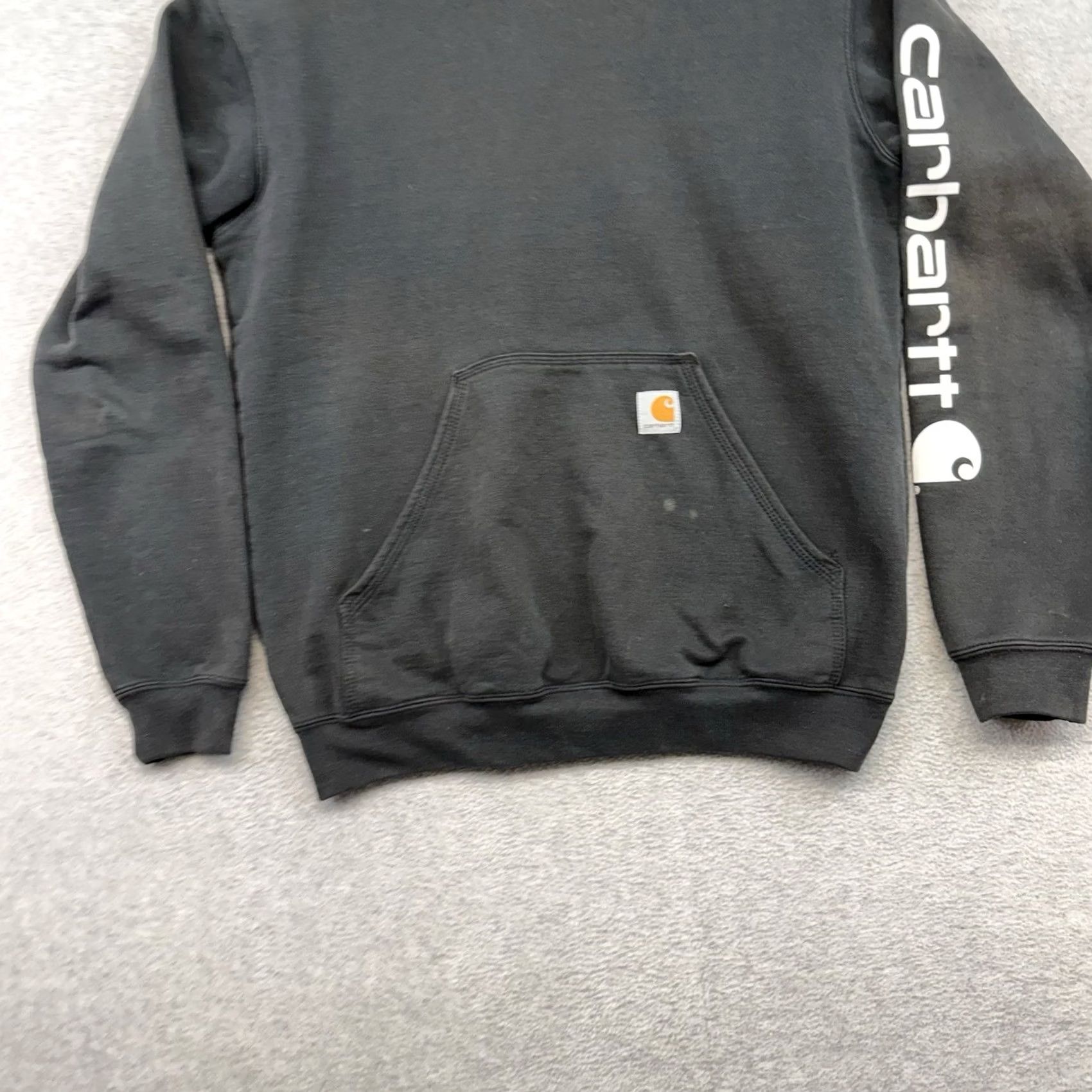 Carhartt VINTAGE Carhartt Hoodie Shirt Mens Small Black K288 Relaxed Fit Hooded Graphic Print Pockets Pullover Sweatshirt Outdoor Workwear Size US S / EU 44-46 / 1 - 2 Thumbnail