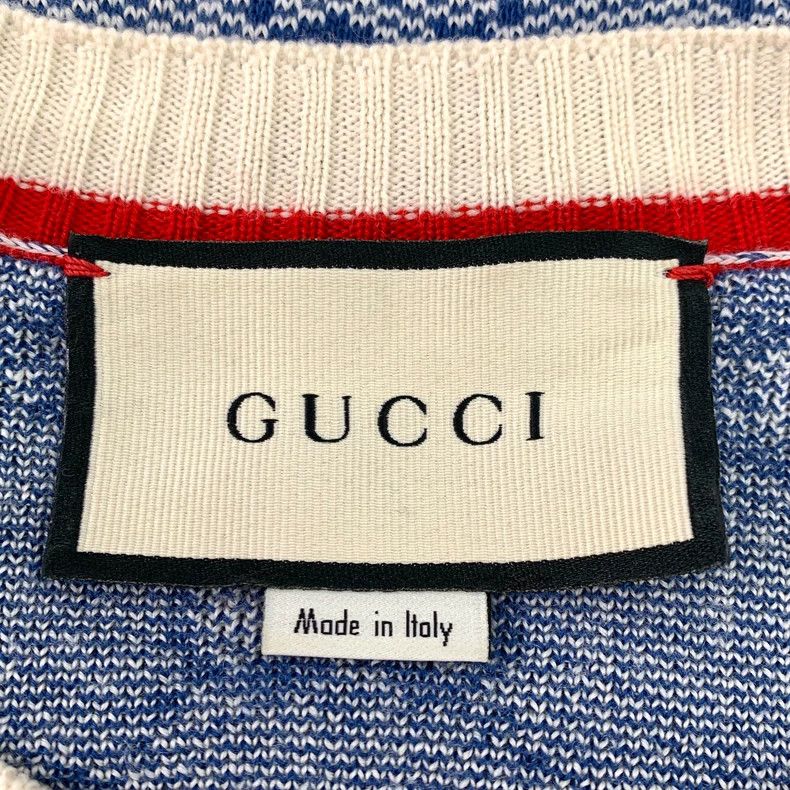 Gucci Gucci Blue logo old flower full print wool round neck long Size US M / EU 48-50 / 2 - 6 Thumbnail