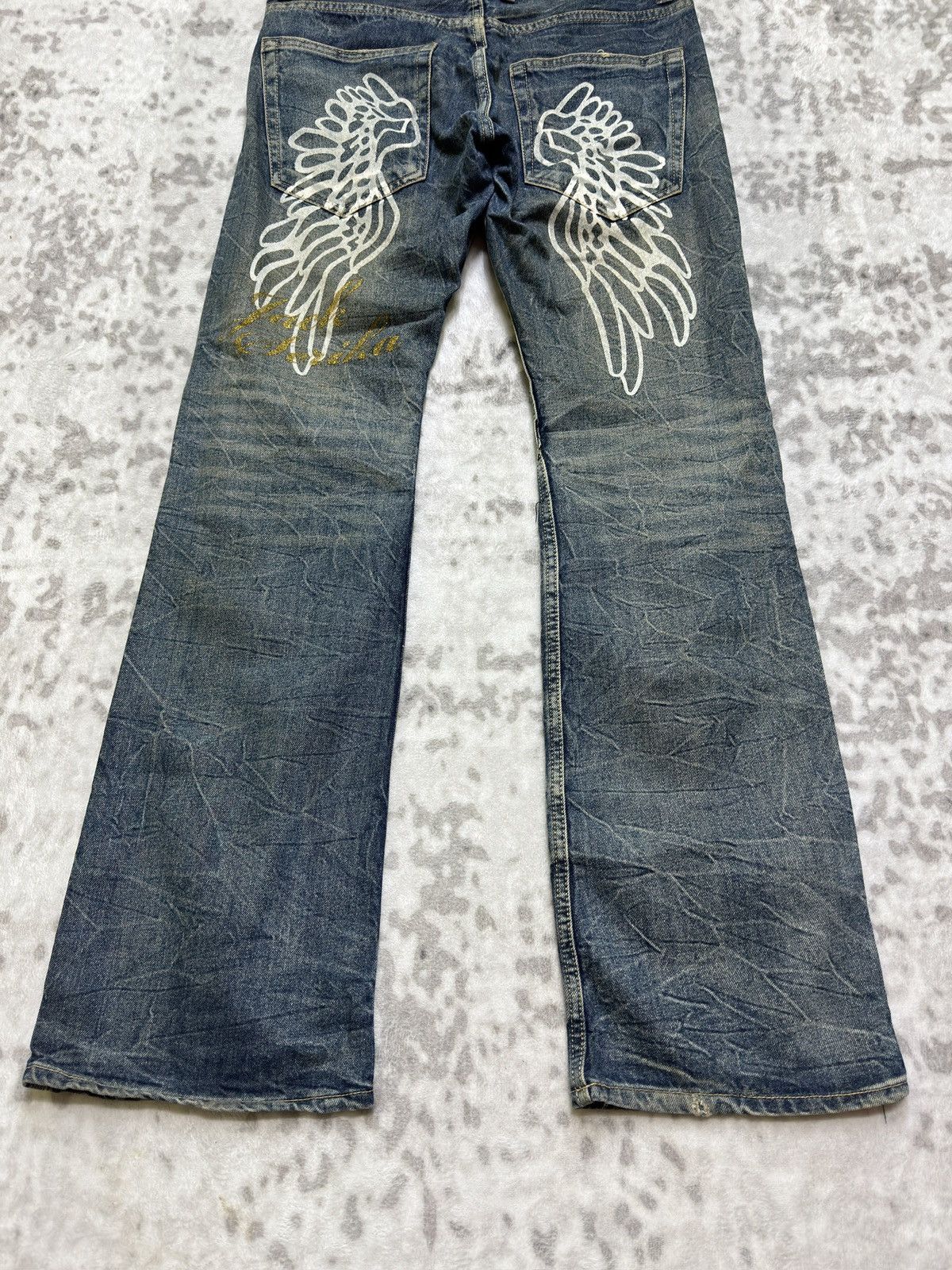 Hysteric Glamour Vintage Jack Serika Y2K Wing Graphic Boot Cut Jeans Size US 31 - 11 Thumbnail