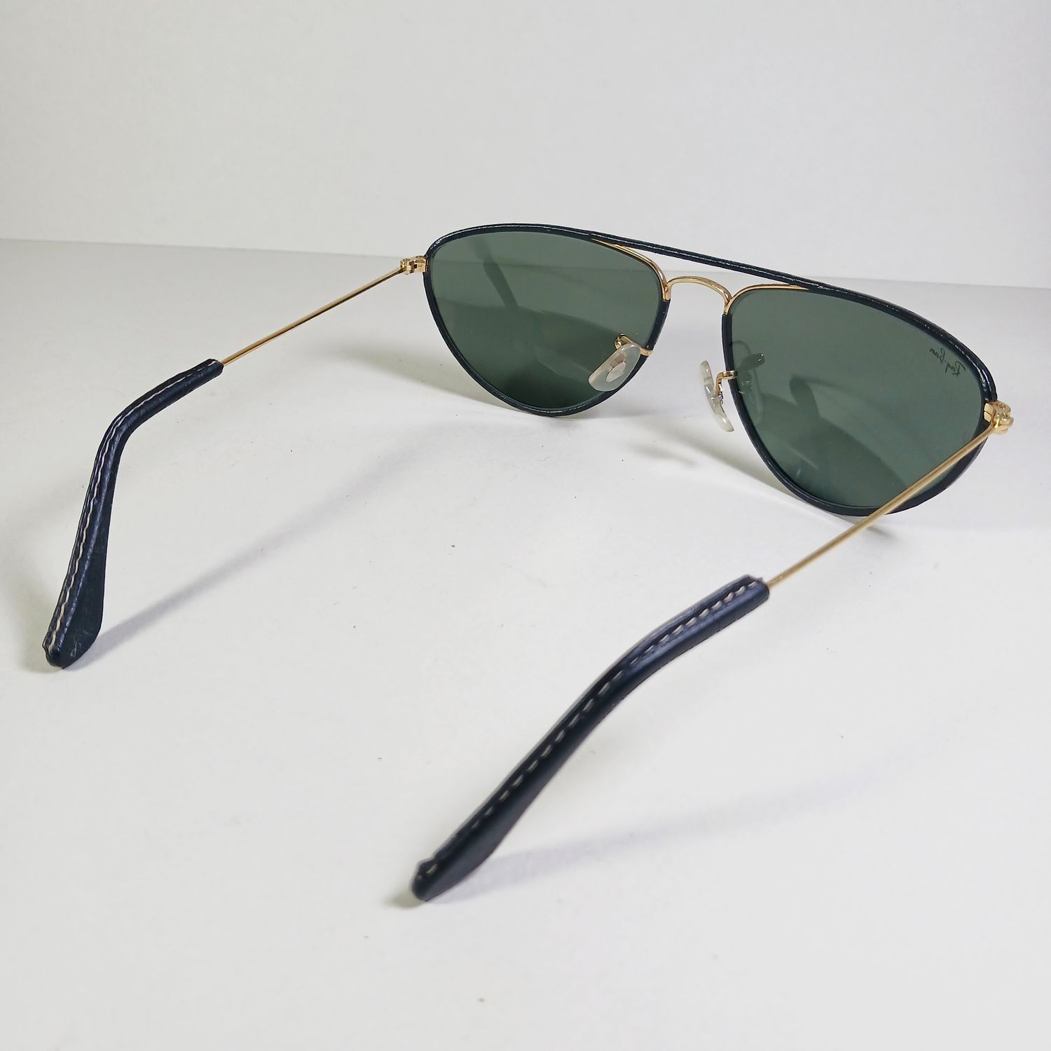 Bausch & Lomb × RayBan Ray Ban Bausch & Lomb W1565 Leathers B&L Sunglasses USA RARE Size ONE SIZE - 12 Thumbnail