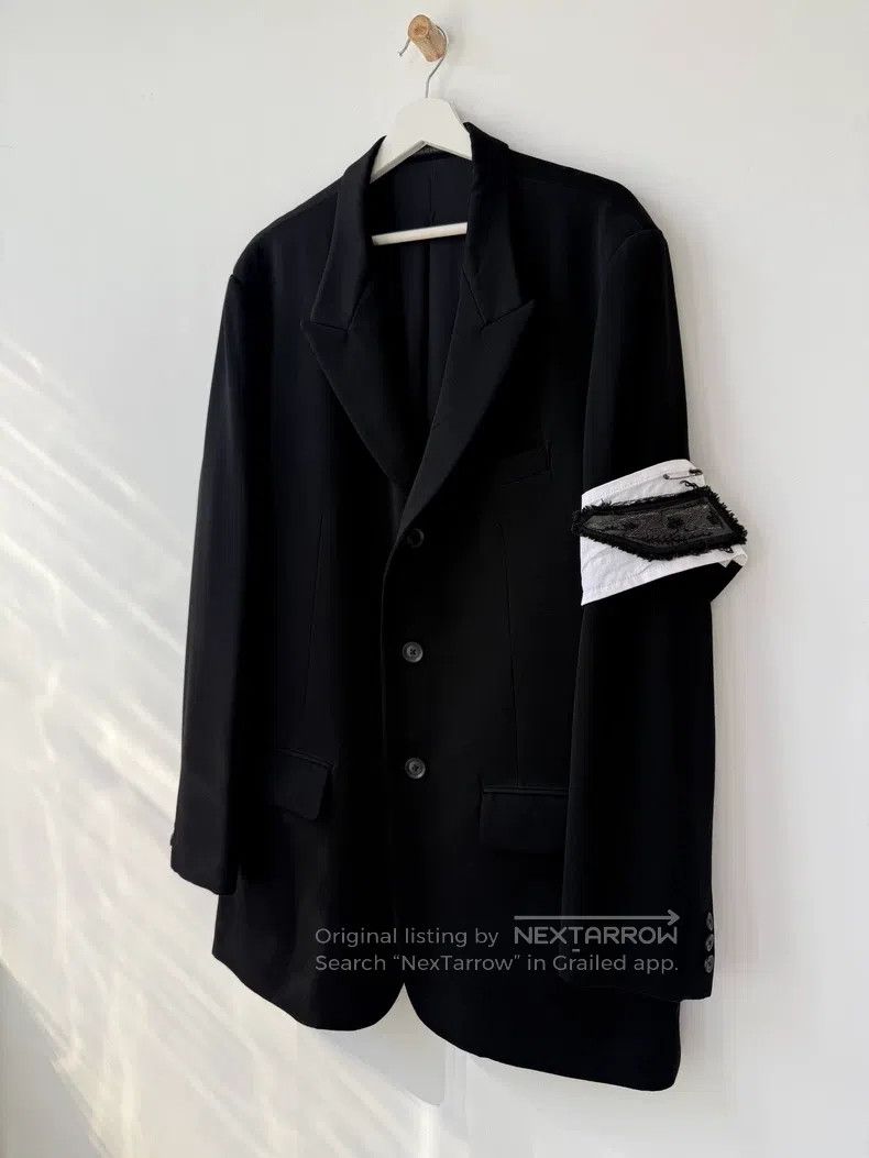 Yohji Yamamoto Yohji Yamamoto 20AW Show White Armband Wool Blazer jacket Size US L / EU 52-54 / 3 - 4 Thumbnail