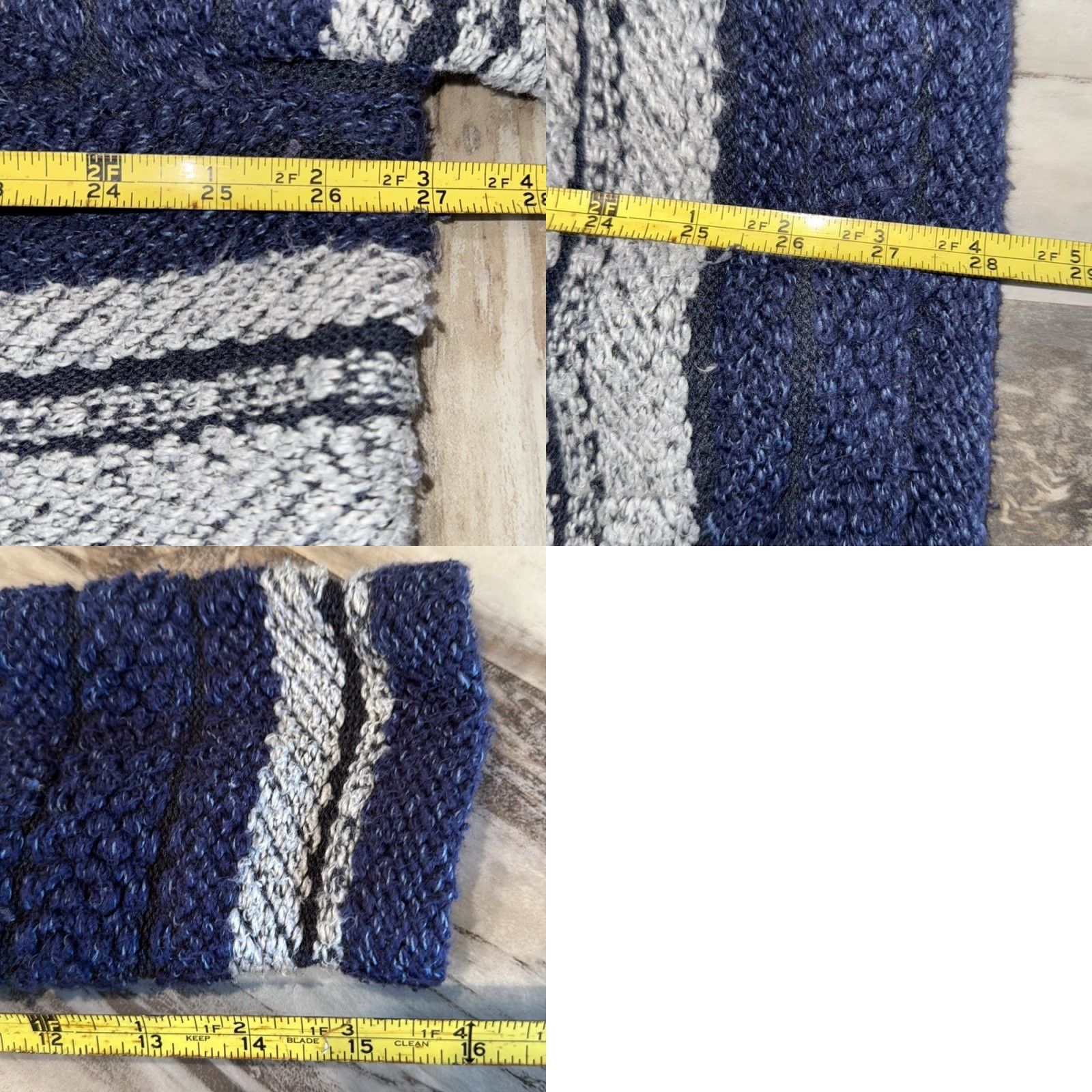 Chaps CHAPS Woven Duster Cardigan Jacket Striped Navy Blue Gray 2X Toggle Buttons Coat Plus Women 2XL Blue Cotton Blend 2Pockets Cozy Size XXL / US 16-18 / IT 52-54 - 8 Thumbnail