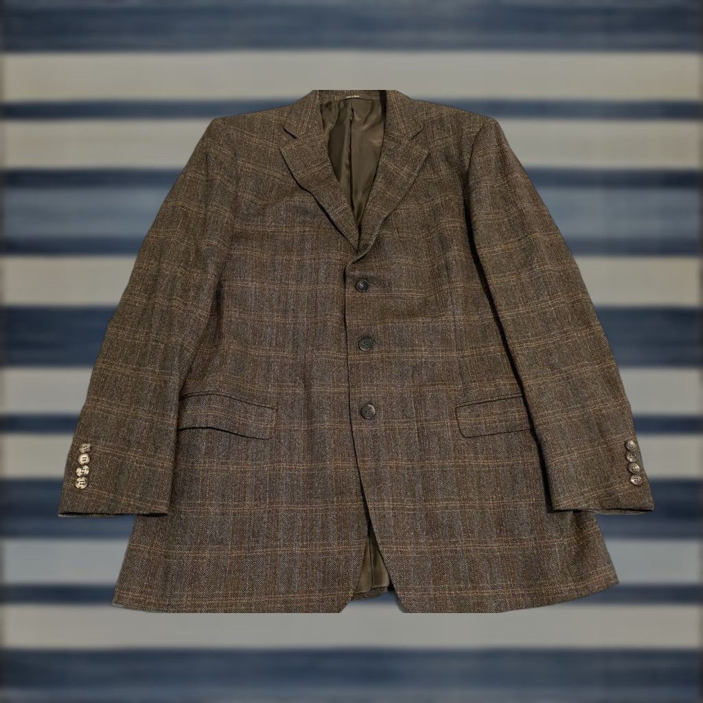 Ermenegildo Zegna Ermenegildo Zegna Blazer Shirt Sport Coat Plaid Wool Mohair Cashmere Mens 44 Multicolor 3 Button Size 44R - 1 Thumbnail