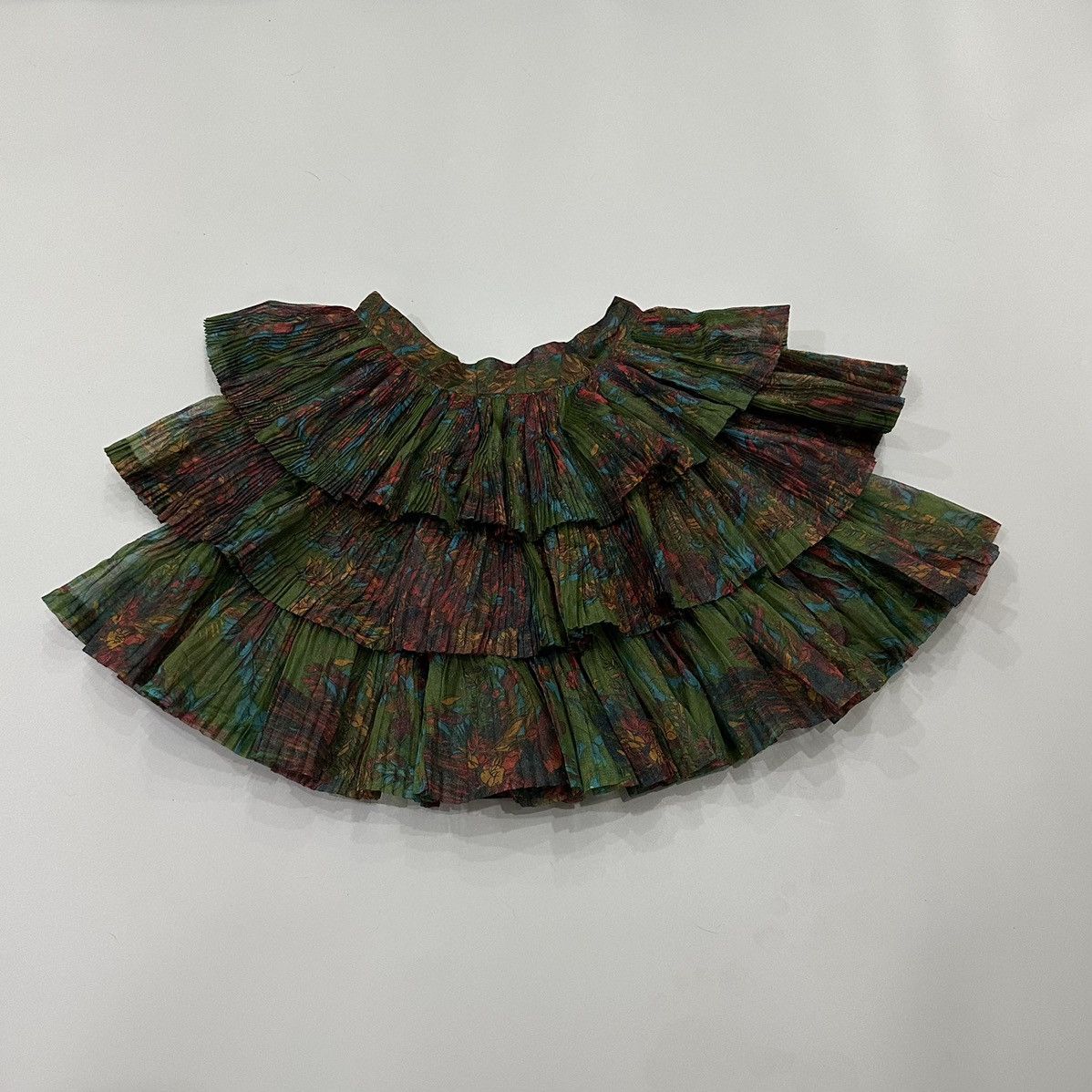 Jean Paul Gaultier JeanPaul 90s Pleated Tiered Skirt Floral Chiffon Ruffle Ski Size 30" / US 8 / IT 44 - 1 Thumbnail