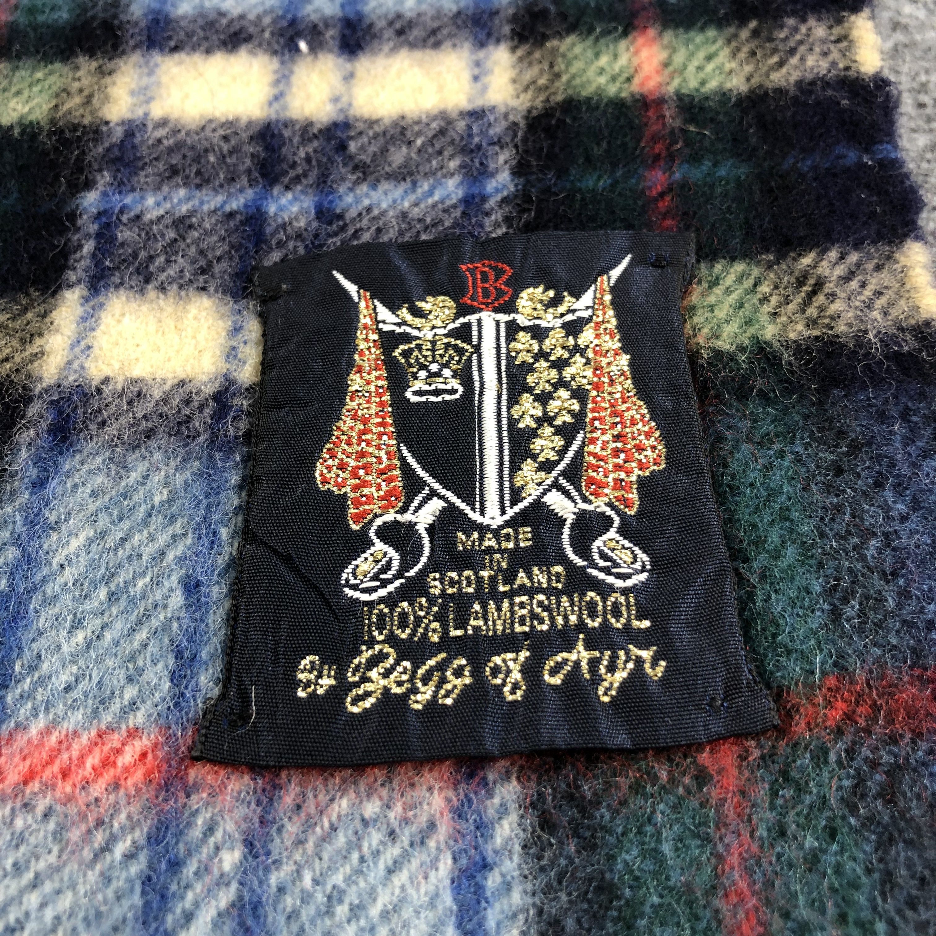 Begg x Co Begg of Ayr Tartan Wool Scarf Muffler V794 Size ONE SIZE - 4 Thumbnail