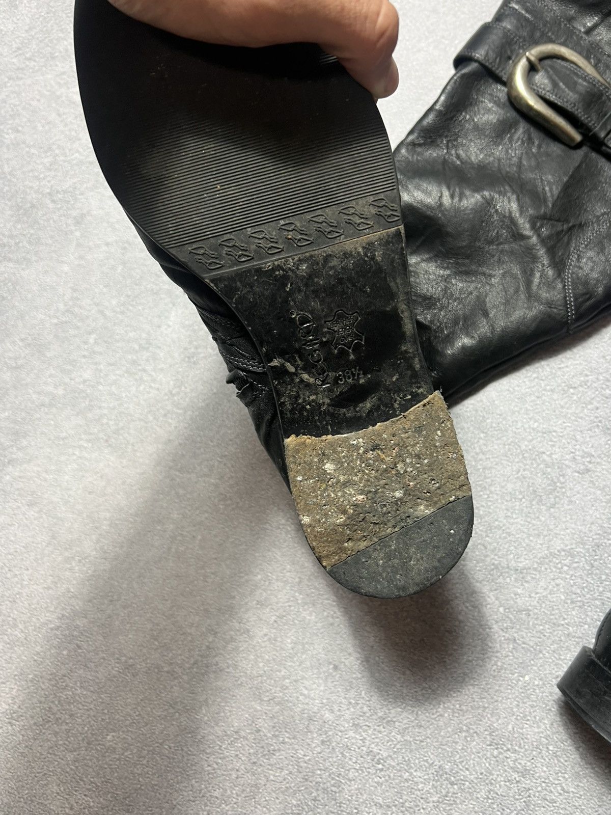 If Six Was Nine Vintage Italian AS 98 Rick Owens Style Leather Biker Boots Size US 6 / IT 36 - 3 Thumbnail