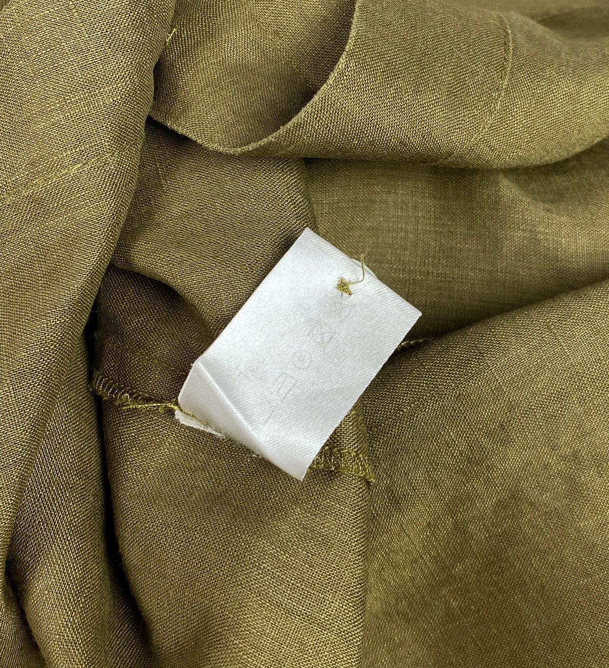 Vintage Women's KATHARINA HOVMAN 100% Linen LS Khaki Shirt US 6 Size M / US 6-8 / IT 42-44 - 16 Thumbnail
