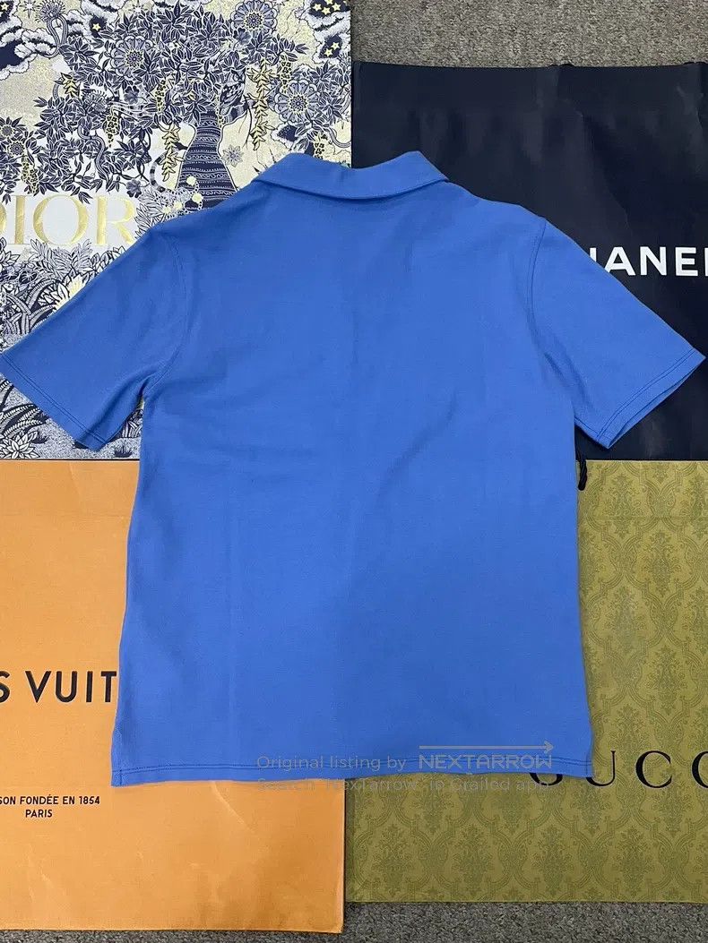 Gucci Gucci Size12 Blue embroidered lapel short sleeves Size US S / EU 44-46 / 1 - 3 Thumbnail