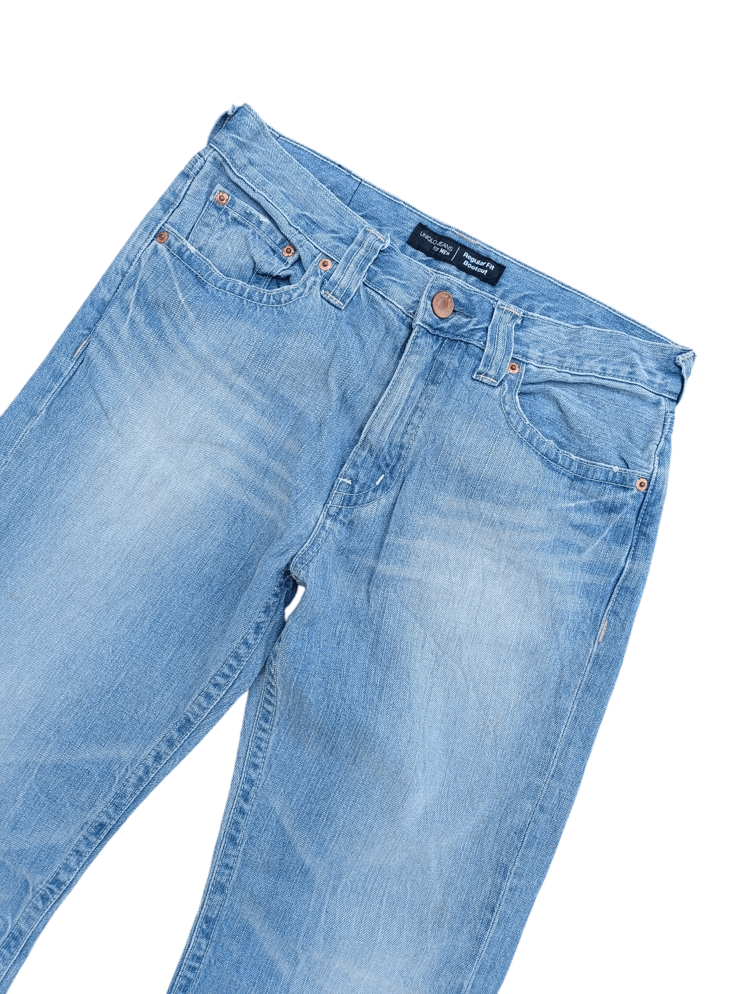 Japanese Brand 💥 Vintage 90s Style Uniqlo Washed Regular Fit Bootcut Jeans Size US 30 / EU 46 - 12 Thumbnail