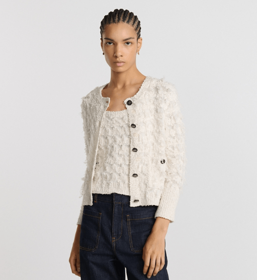 Dior o1w1db10326 514W05 Twinset Sweater in Ecru Size S / US 4 / IT 40 - 7 Thumbnail