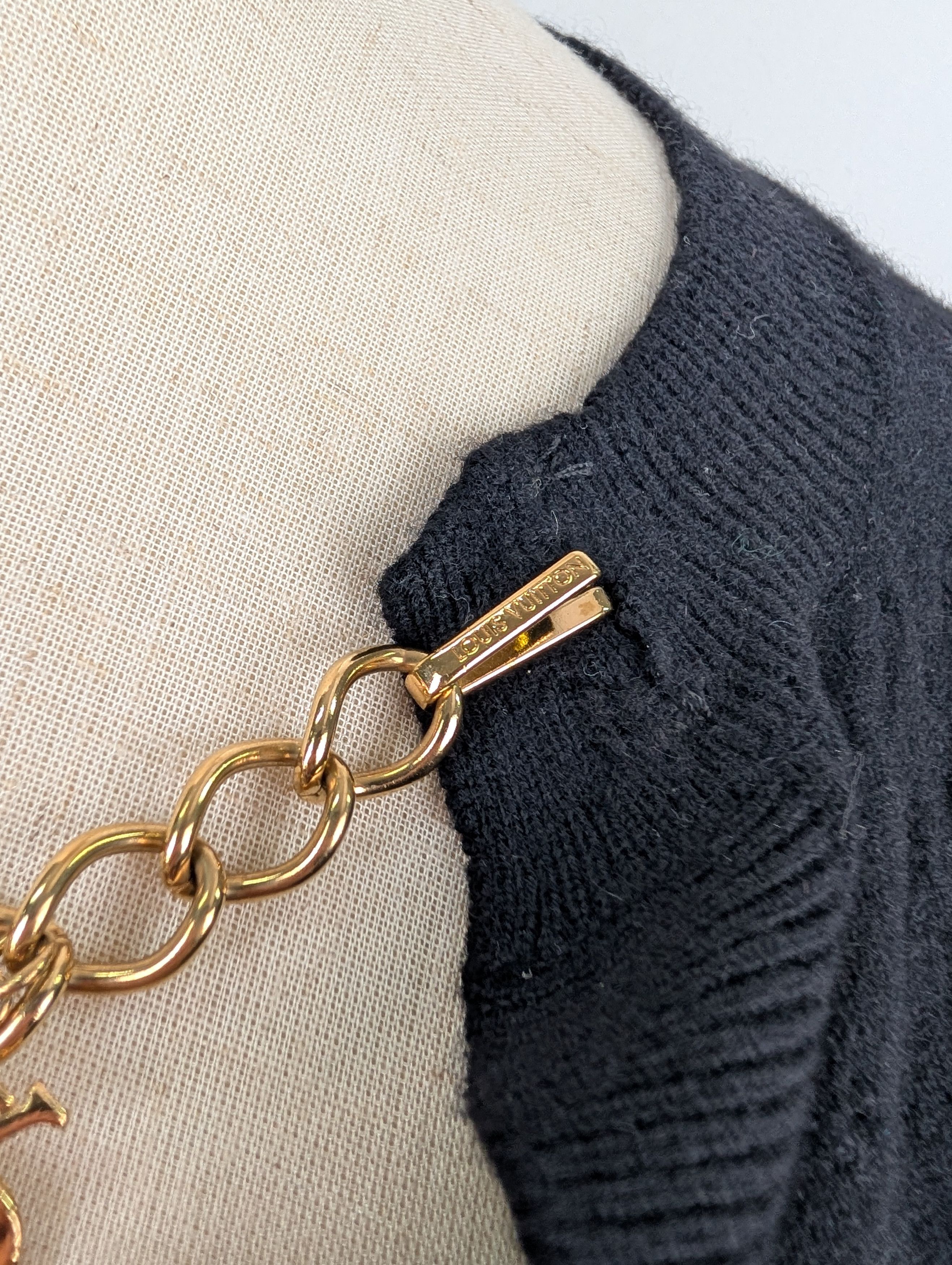 Louis Vuitton Louis Vuitton Black Open Cardigan With Gold Chain Size XS / US 0-2 / IT 36-38 - 5 Thumbnail