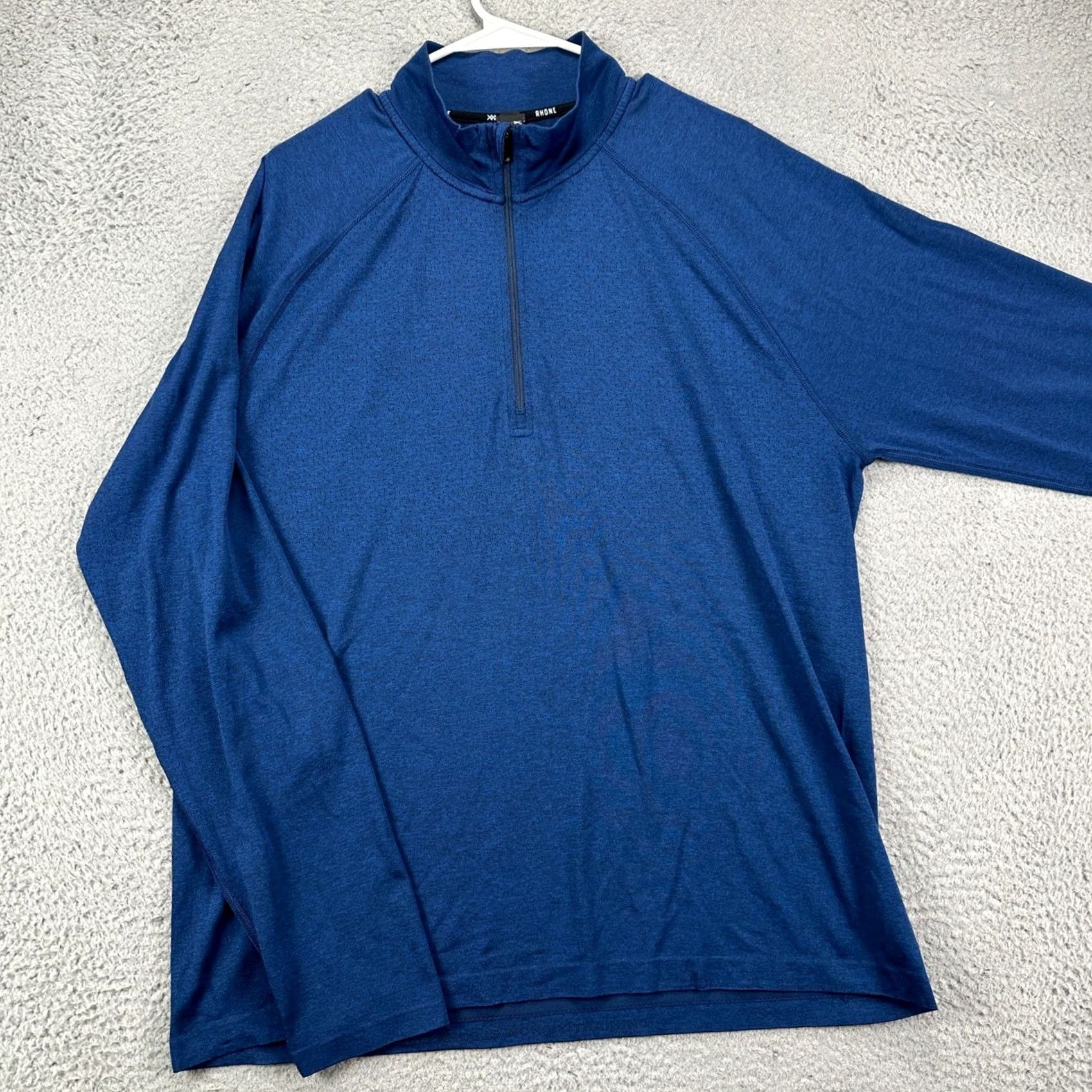 Rhone Rhone Mens Pullover Shirt XL Blue 1/4 Zip Long Sleeve Mock Neck Lightweight Casual Outdoor Logo Size US XL / EU 56 / 4 - 2 Thumbnail