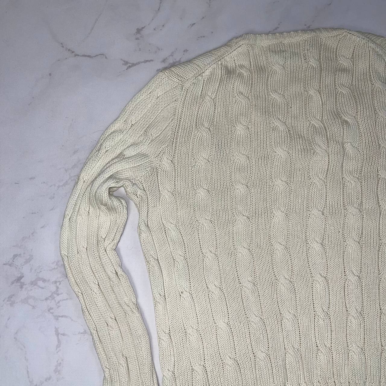 Polo Ralph Lauren Ralph Lauren Cream Cable Knit Wool Cashmere Sweater Sz S Size L / US 10 / IT 46 - 9 Thumbnail