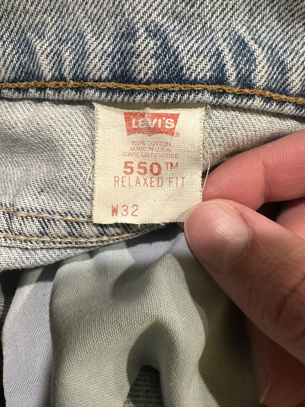 Levi's Levi’s Vintage 550 Denim Light Wash Paint Shorts Orange Tab Size US 32 / EU 48 - 9 Thumbnail