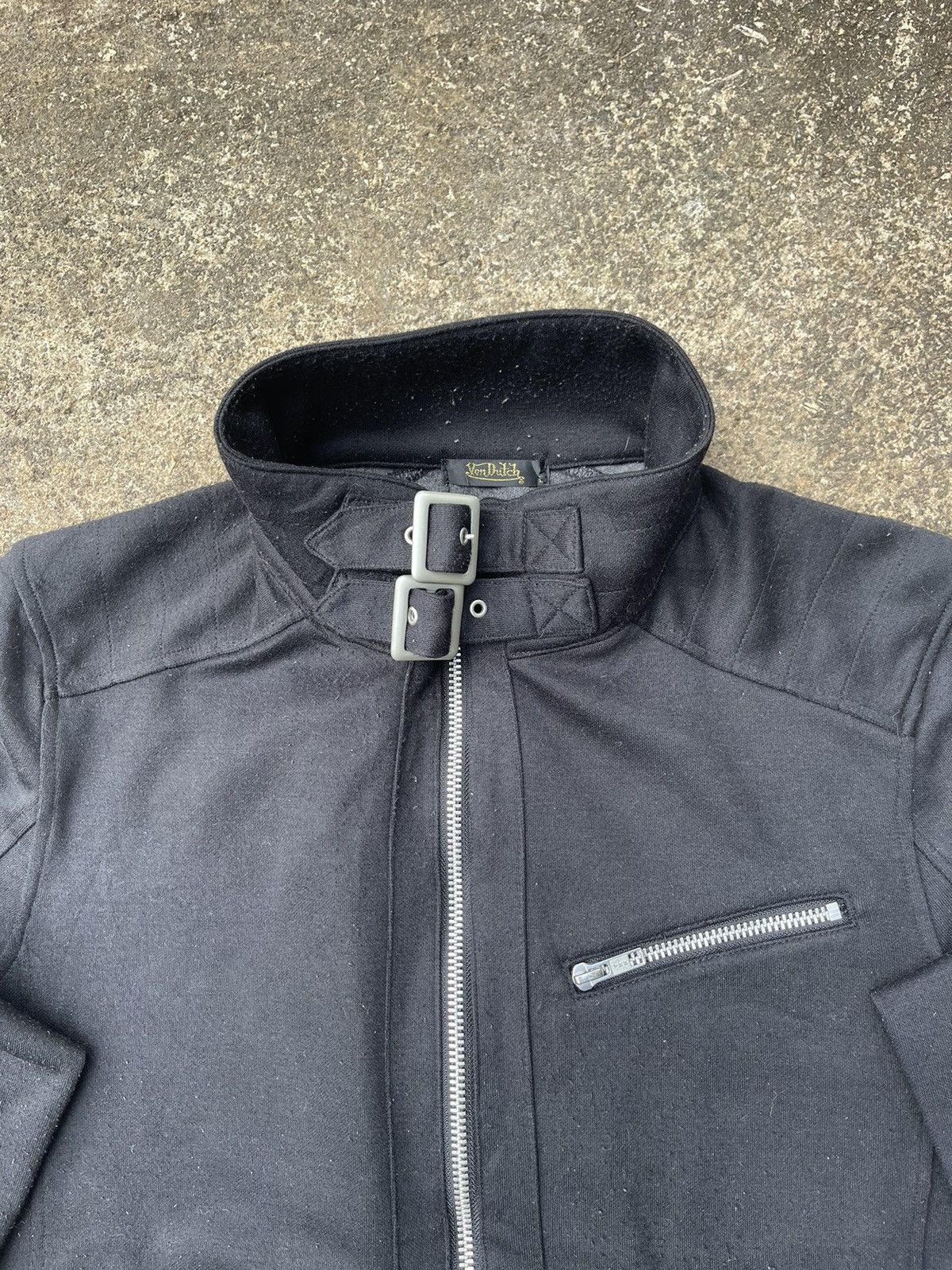 Von Dutch Von Dutch Black Moto Jacket - Buckle Collar, Zip Closure Size US M / EU 48-50 / 2 - 2 Thumbnail
