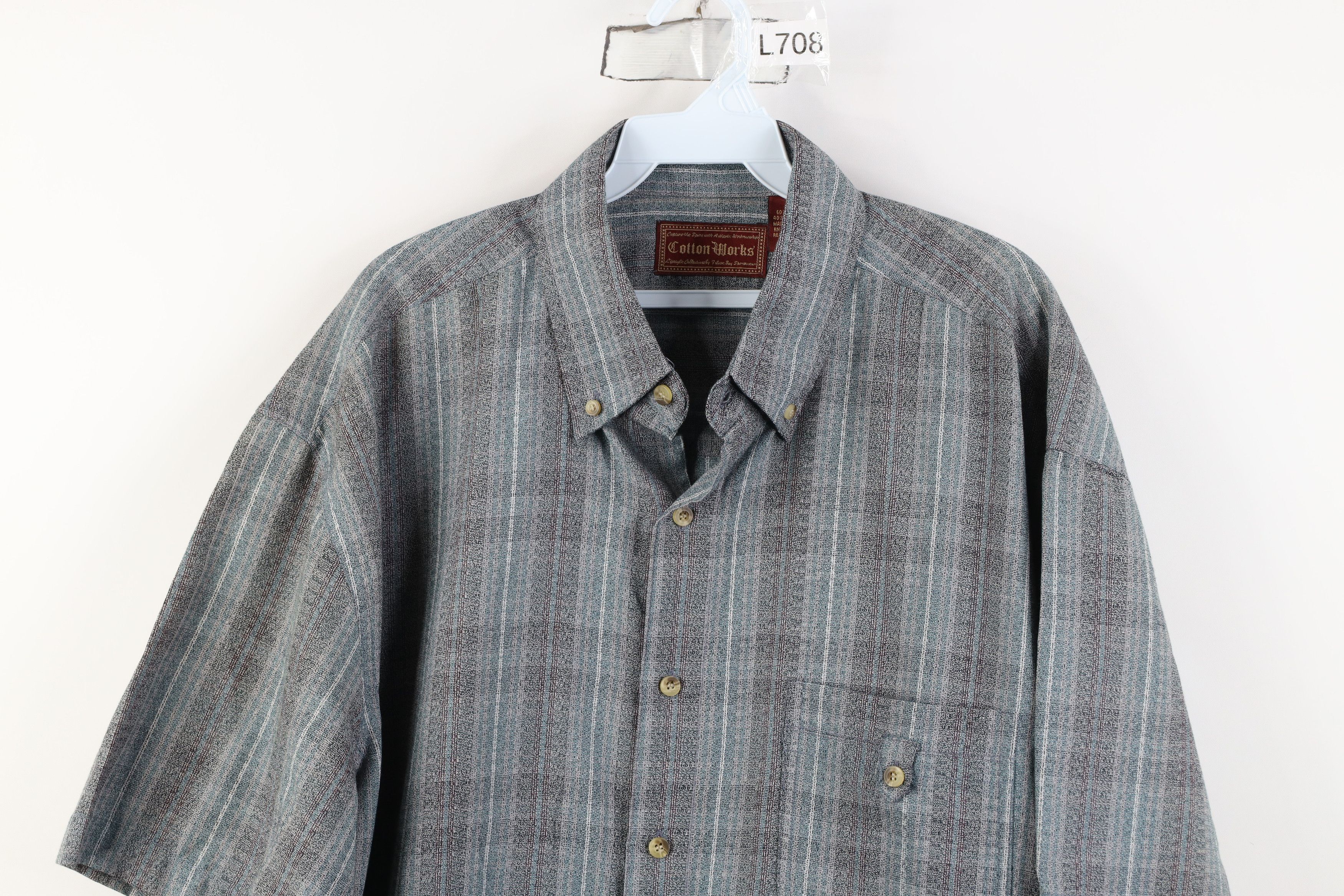Vintage Vintage 90s Streetwear Knit Short Sleeve Button Down Shirt Size US XL / EU 56 / 4 - 2 Thumbnail